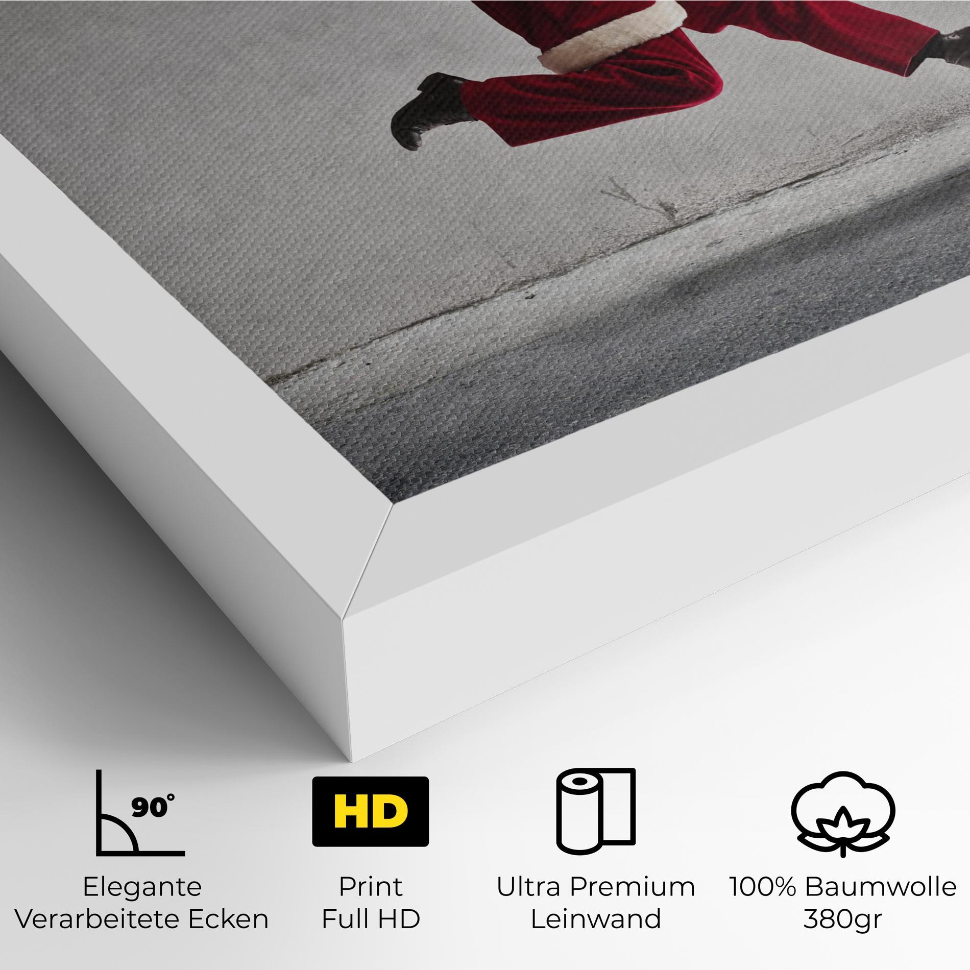 Leinwandbild Santa Claus Jumping mockup 4