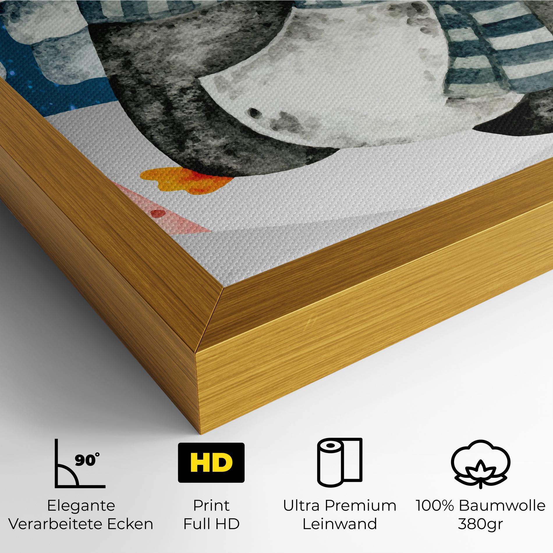 Leinwandbild Blue Pinguin mockup 4