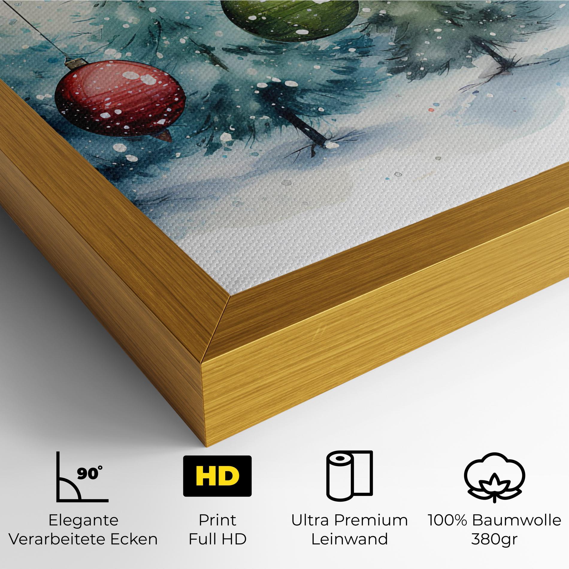 Leinwandbild Christmas Tree Painting mockup 4