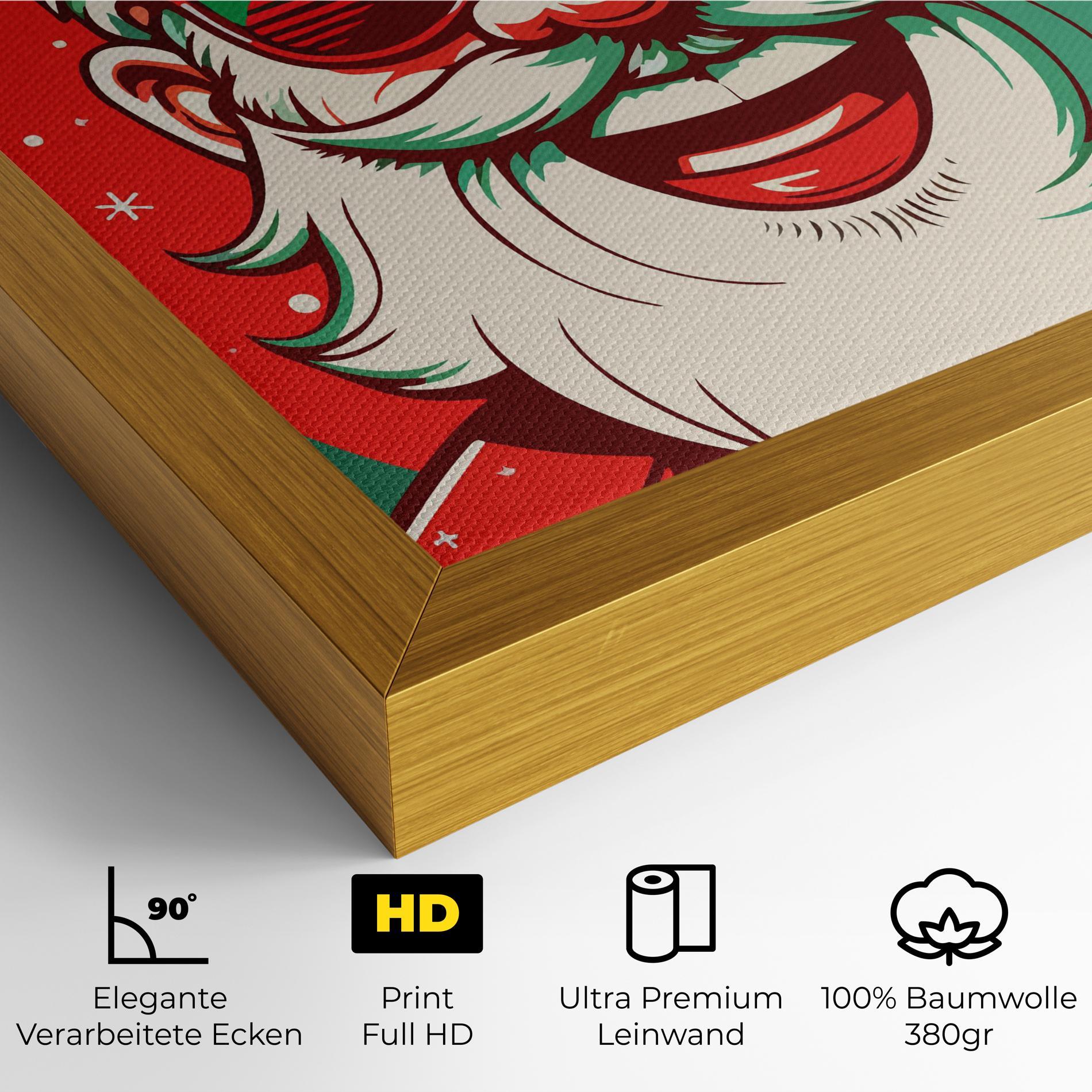 Leinwandbild Crazy Smile Santa mockup 4