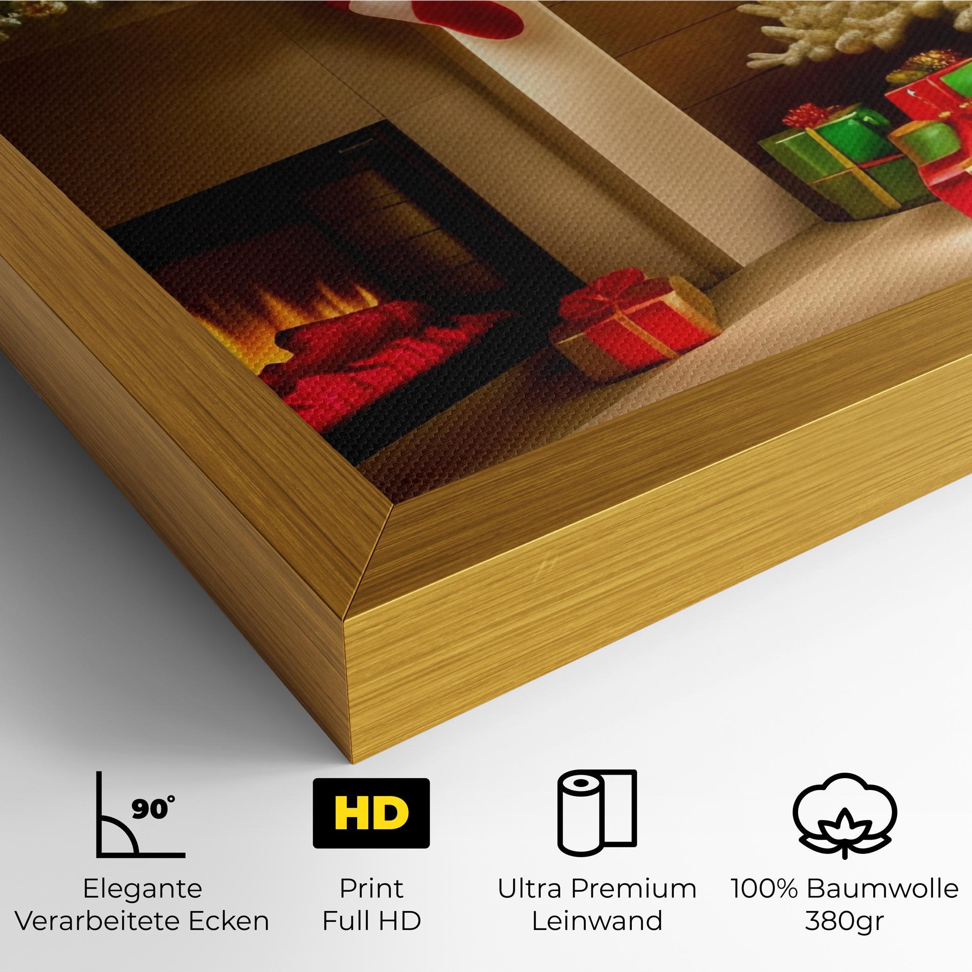 Leinwandbild Decorated Christmas Tree mockup 4