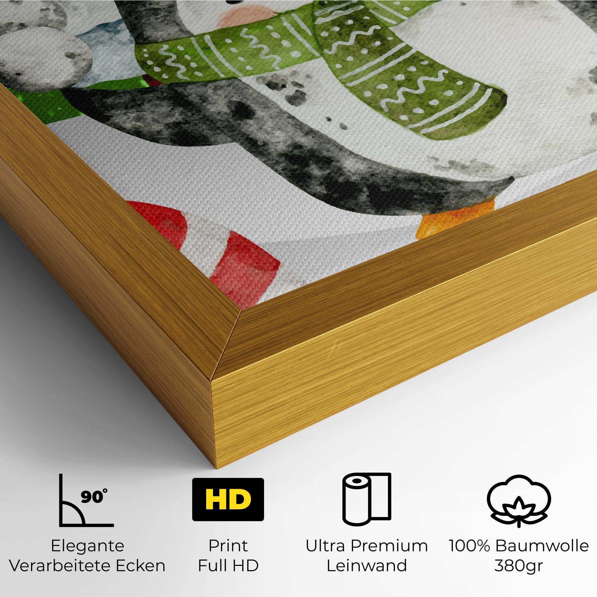 Leinwandbild Green Pinguin mockup 4