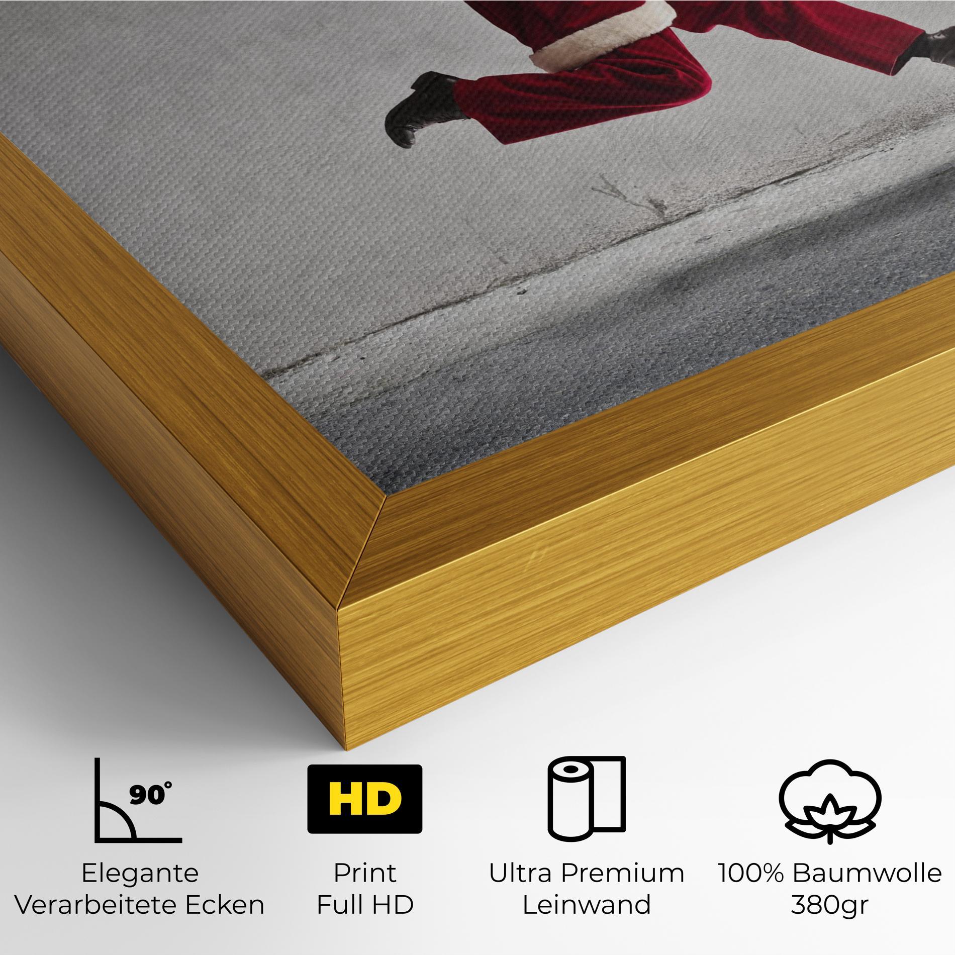 Leinwandbild Santa Claus Jumping mockup 4