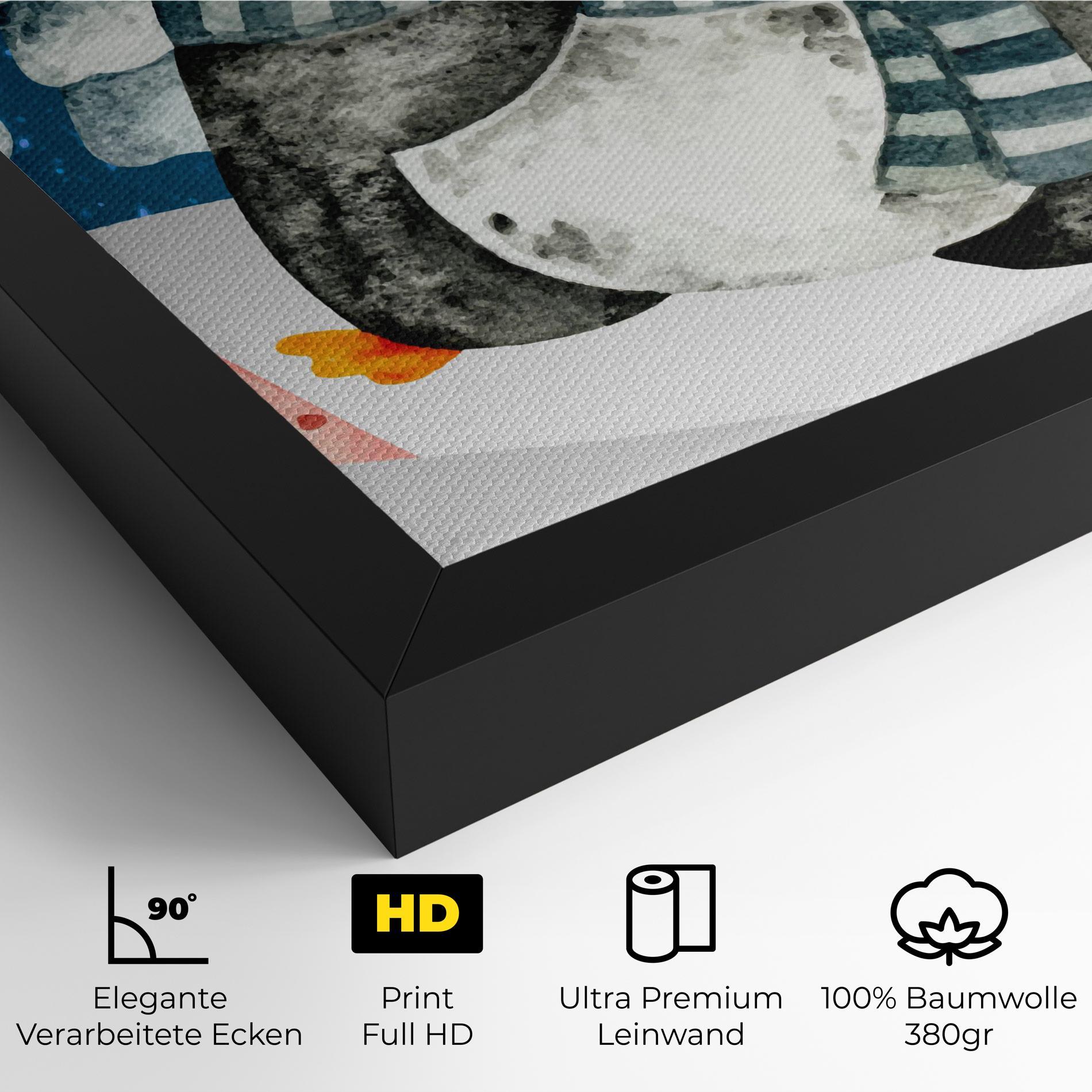 Leinwandbild Blue Pinguin mockup 4