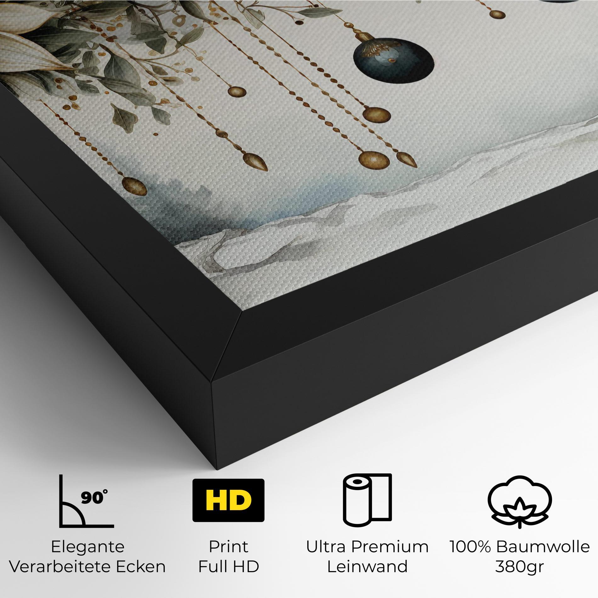 Leinwandbild Christmas Flowers Art mockup 4