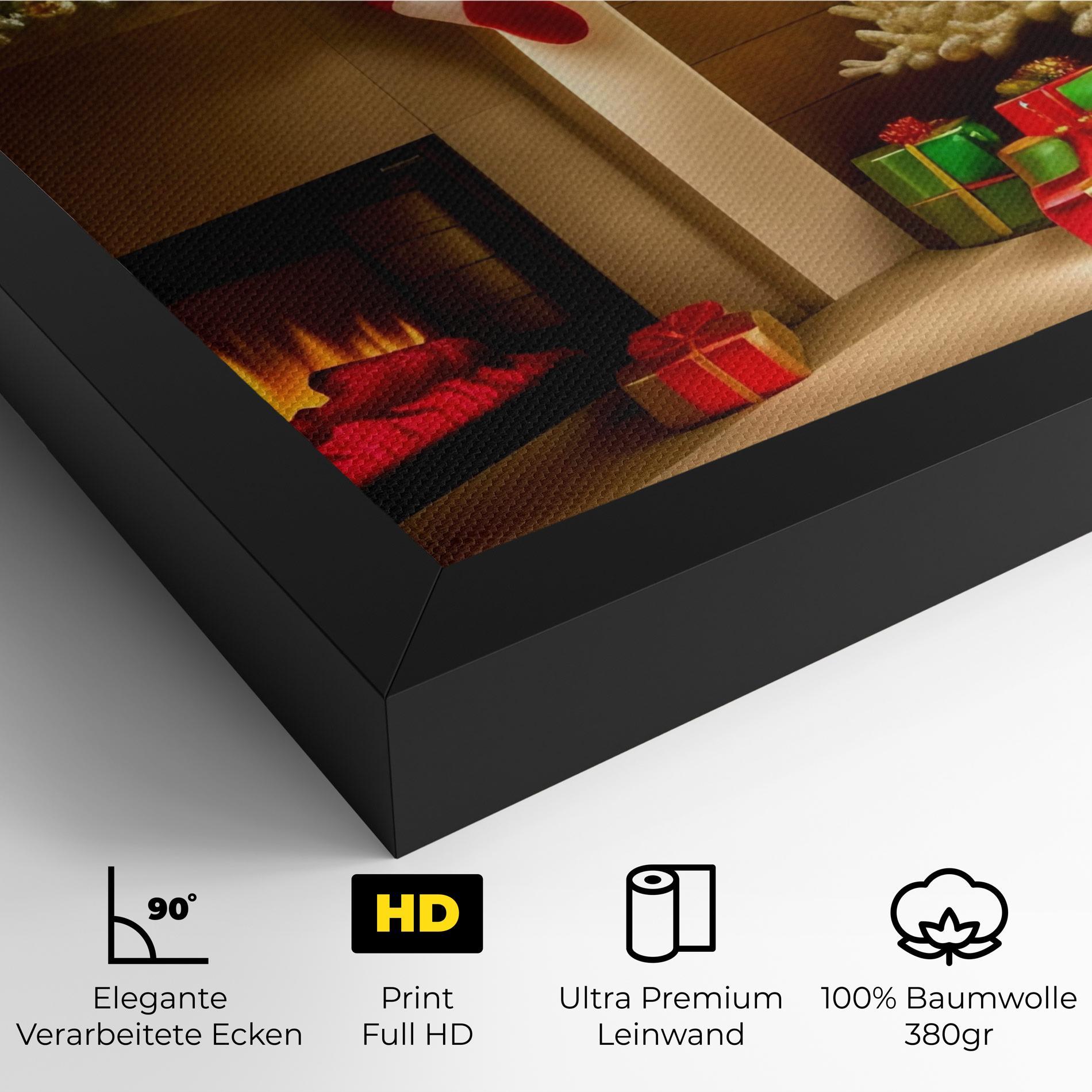 Leinwandbild Decorated Christmas Tree mockup 4