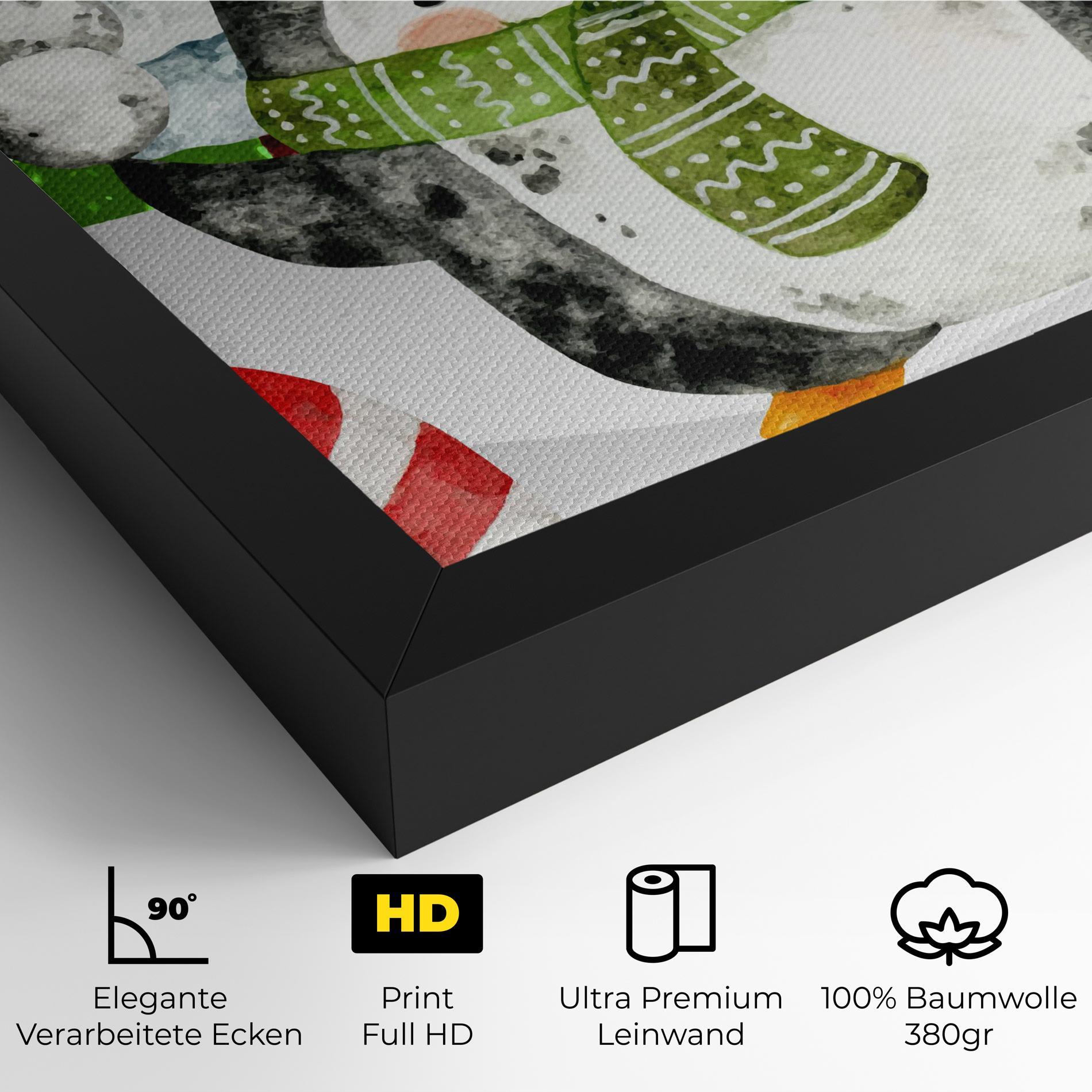 Leinwandbild Green Pinguin mockup 4