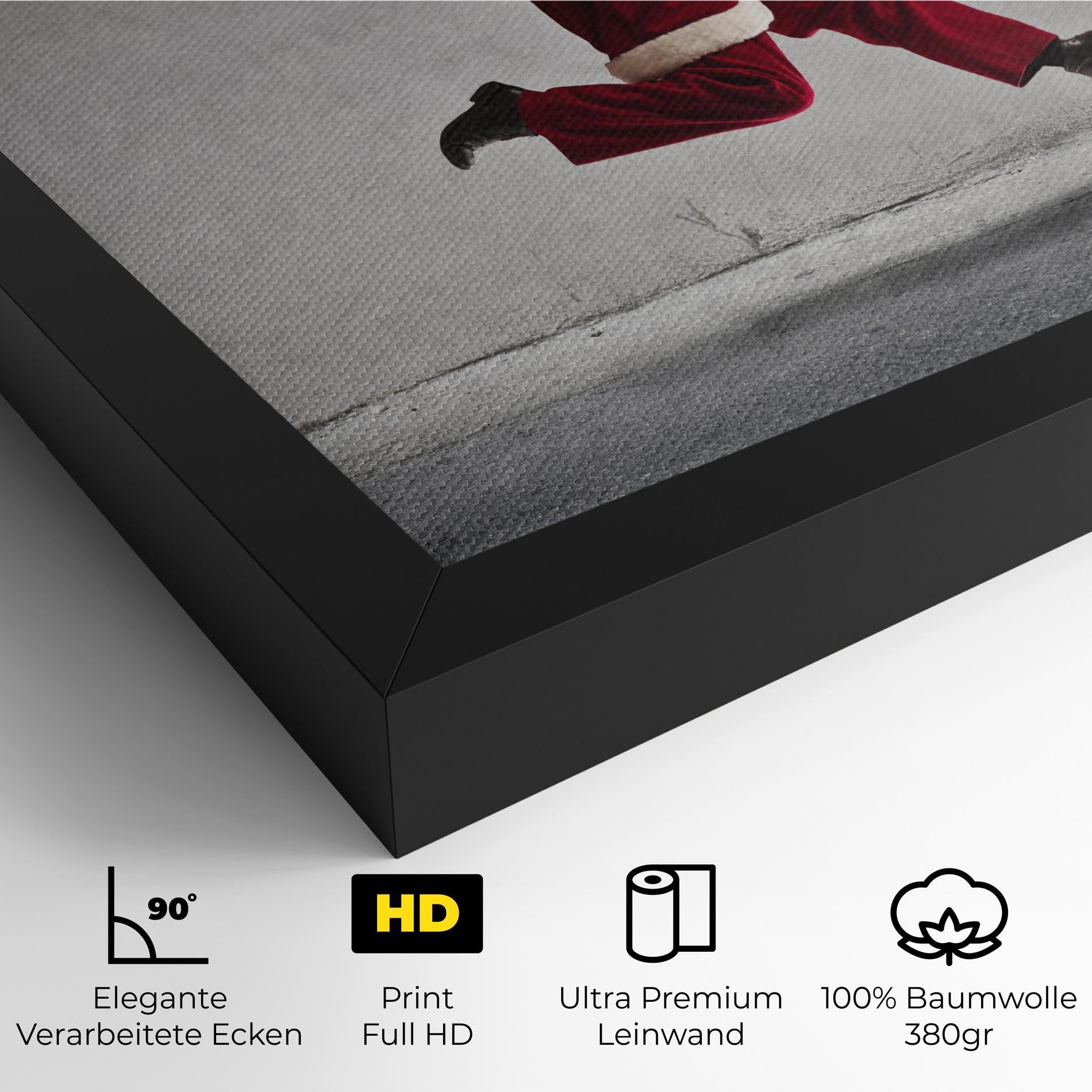 Leinwandbild Santa Claus Jumping mockup 4