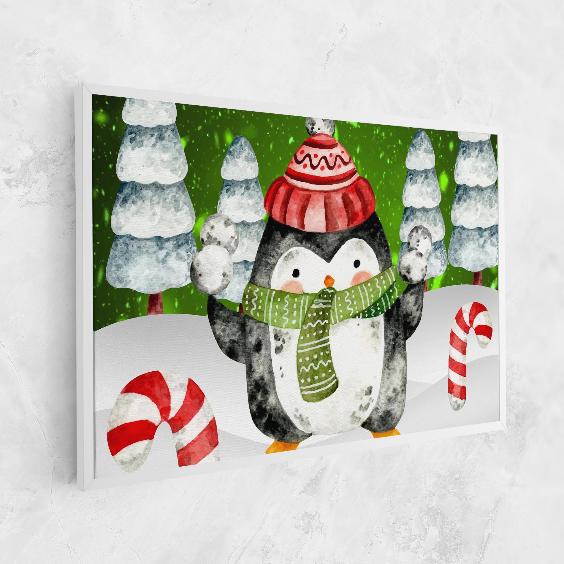 Leinwandbild Green Pinguin mockup 1