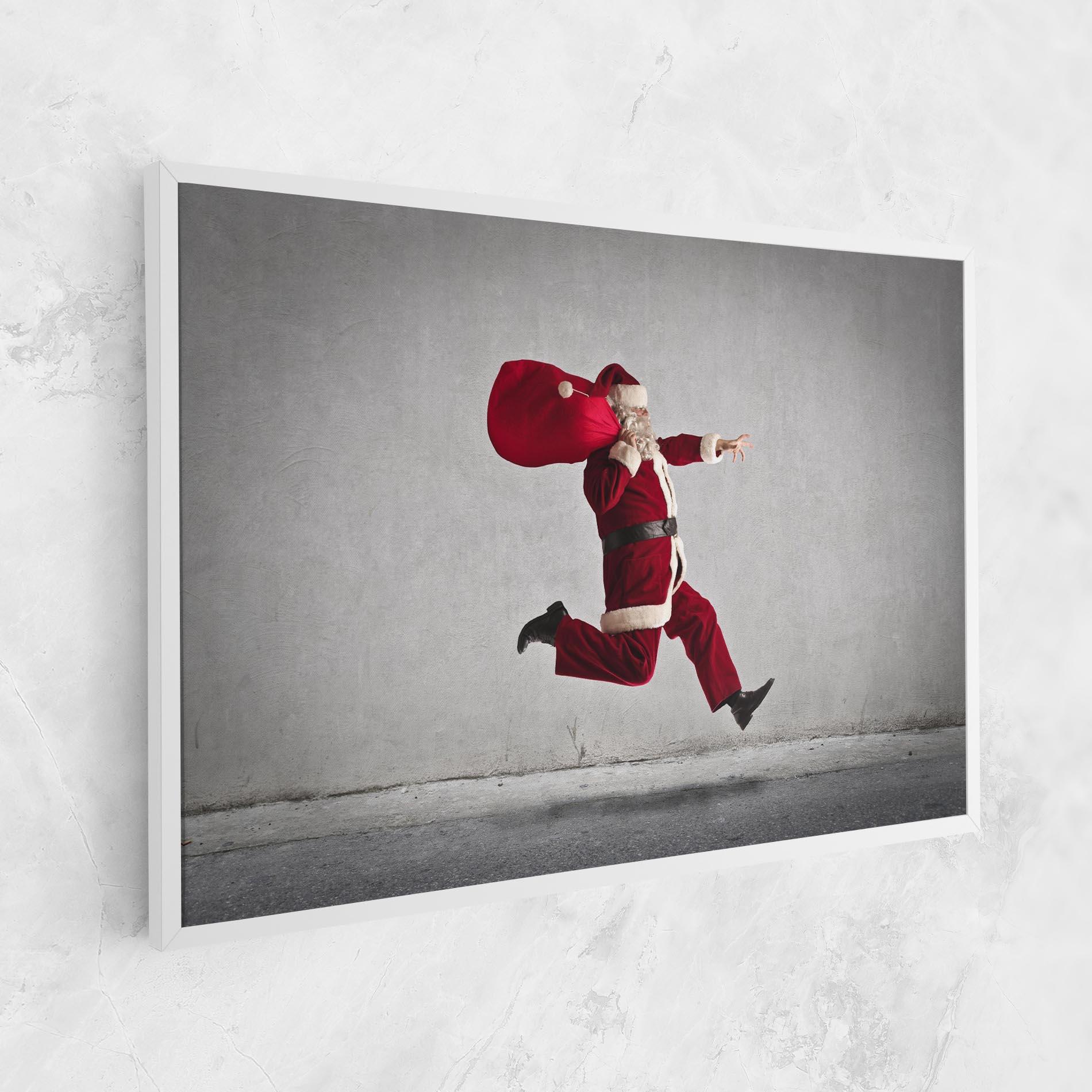 Leinwandbild Santa Claus Jumping mockup 1