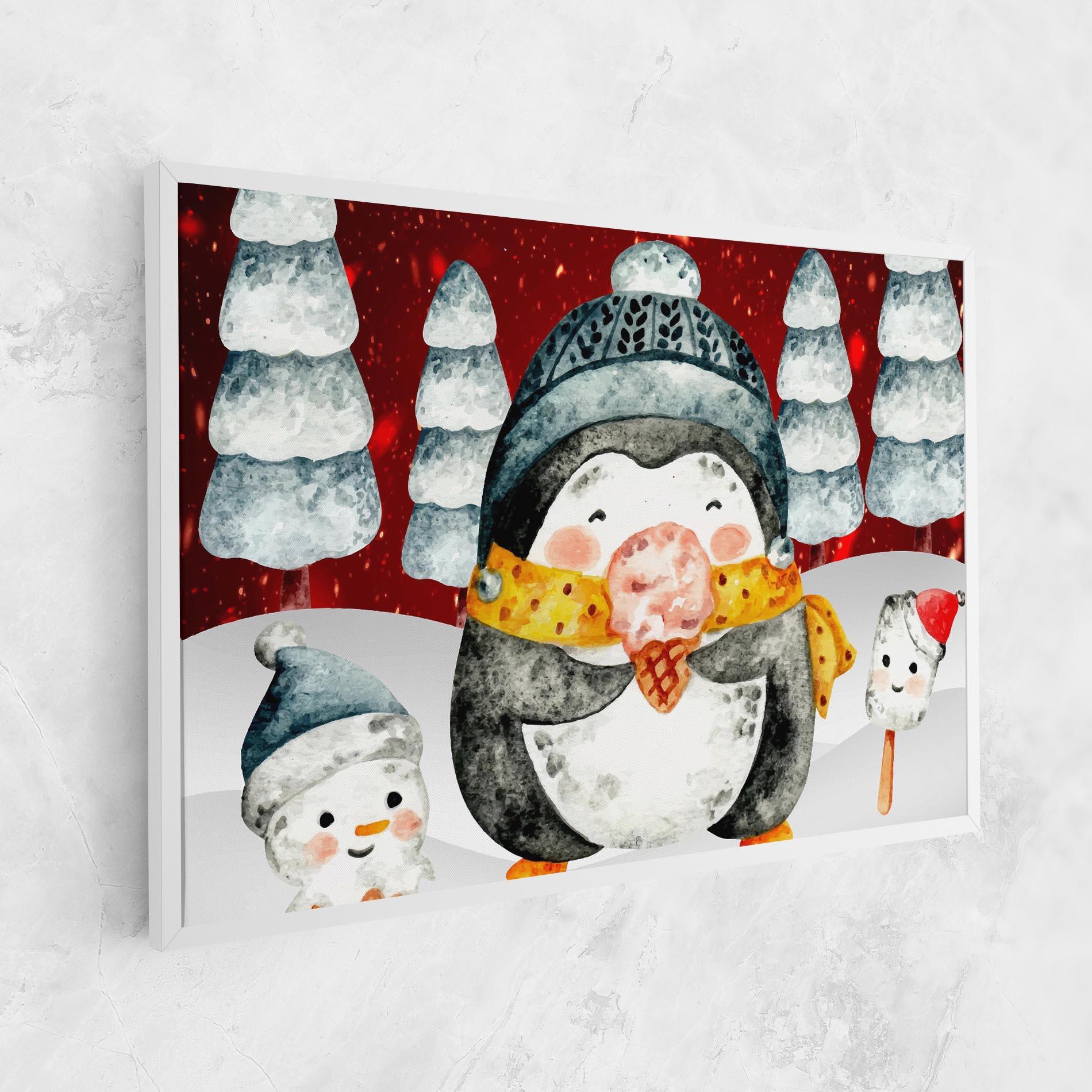 Leinwandbild Yellow Pinguin mockup 1