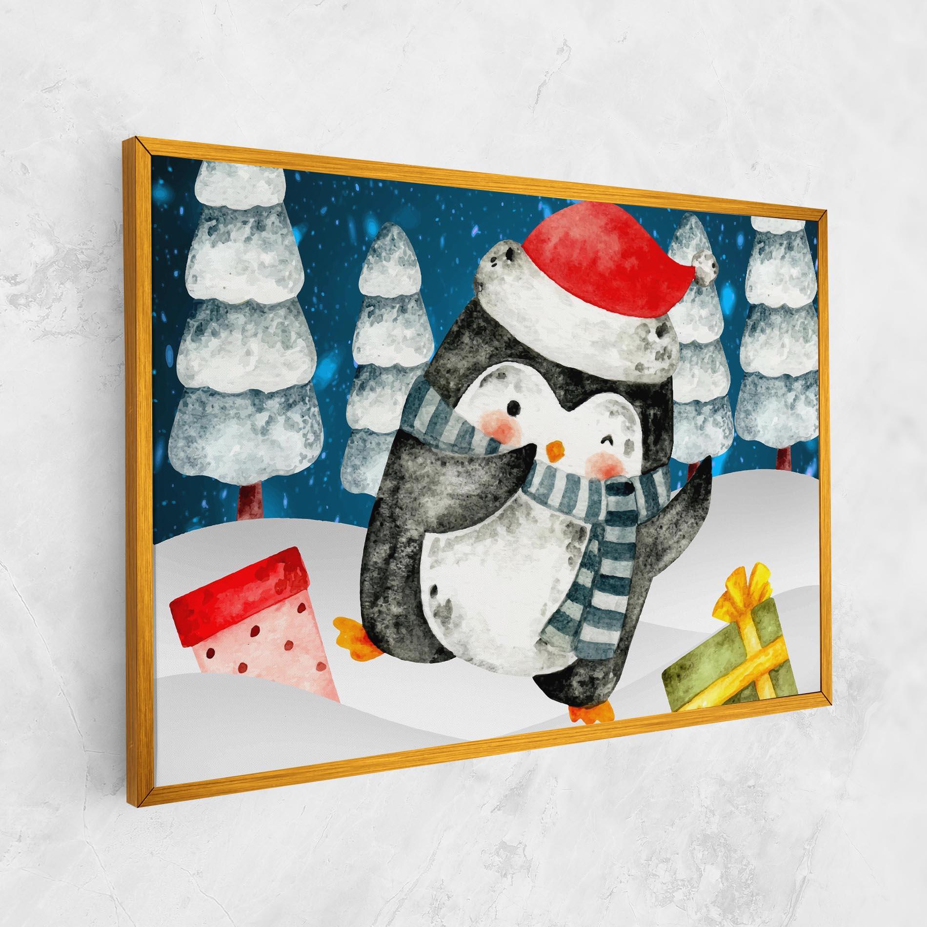 Leinwandbild Blue Pinguin mockup 1