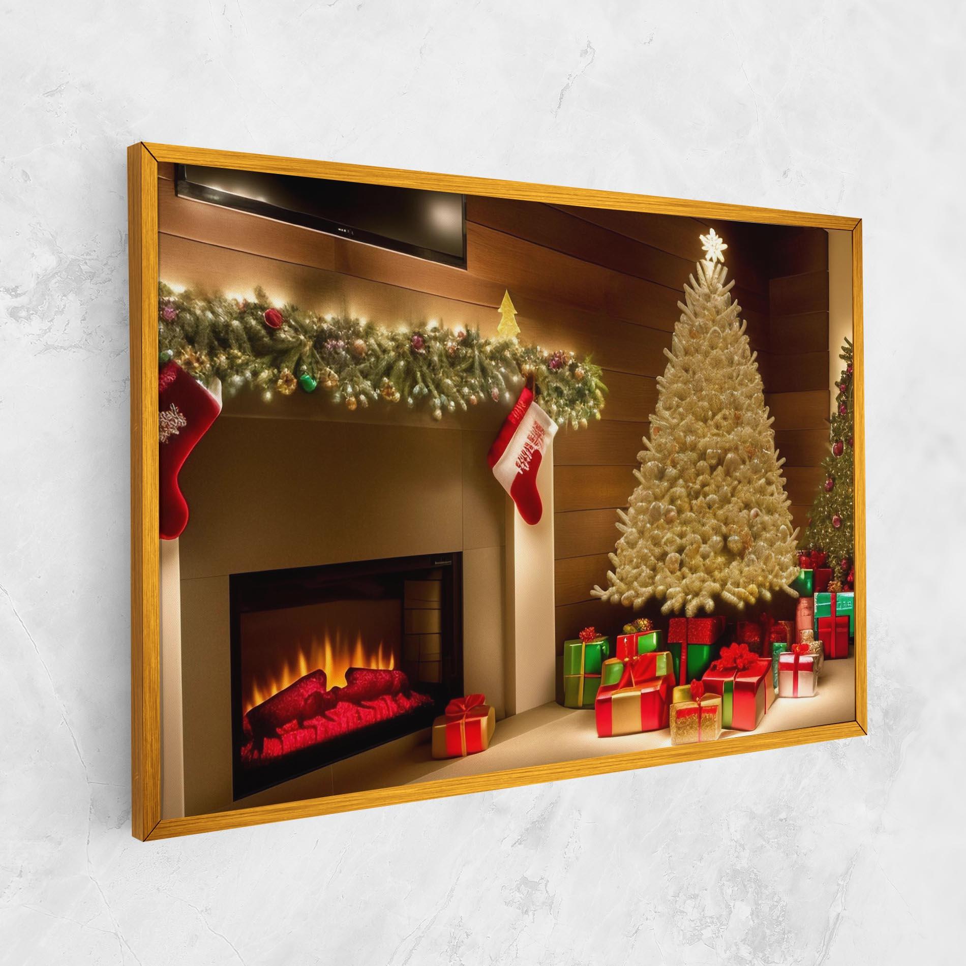 Leinwandbild Decorated Christmas Tree mockup 1