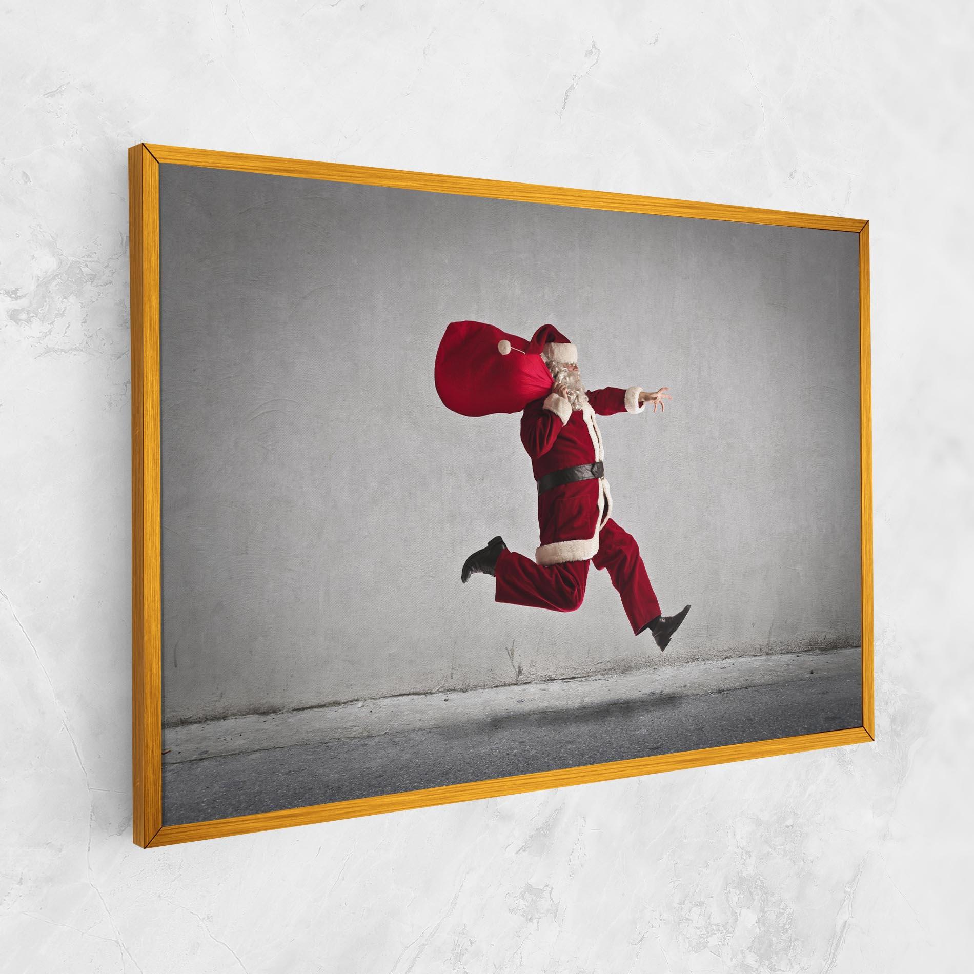 Leinwandbild Santa Claus Jumping mockup 1