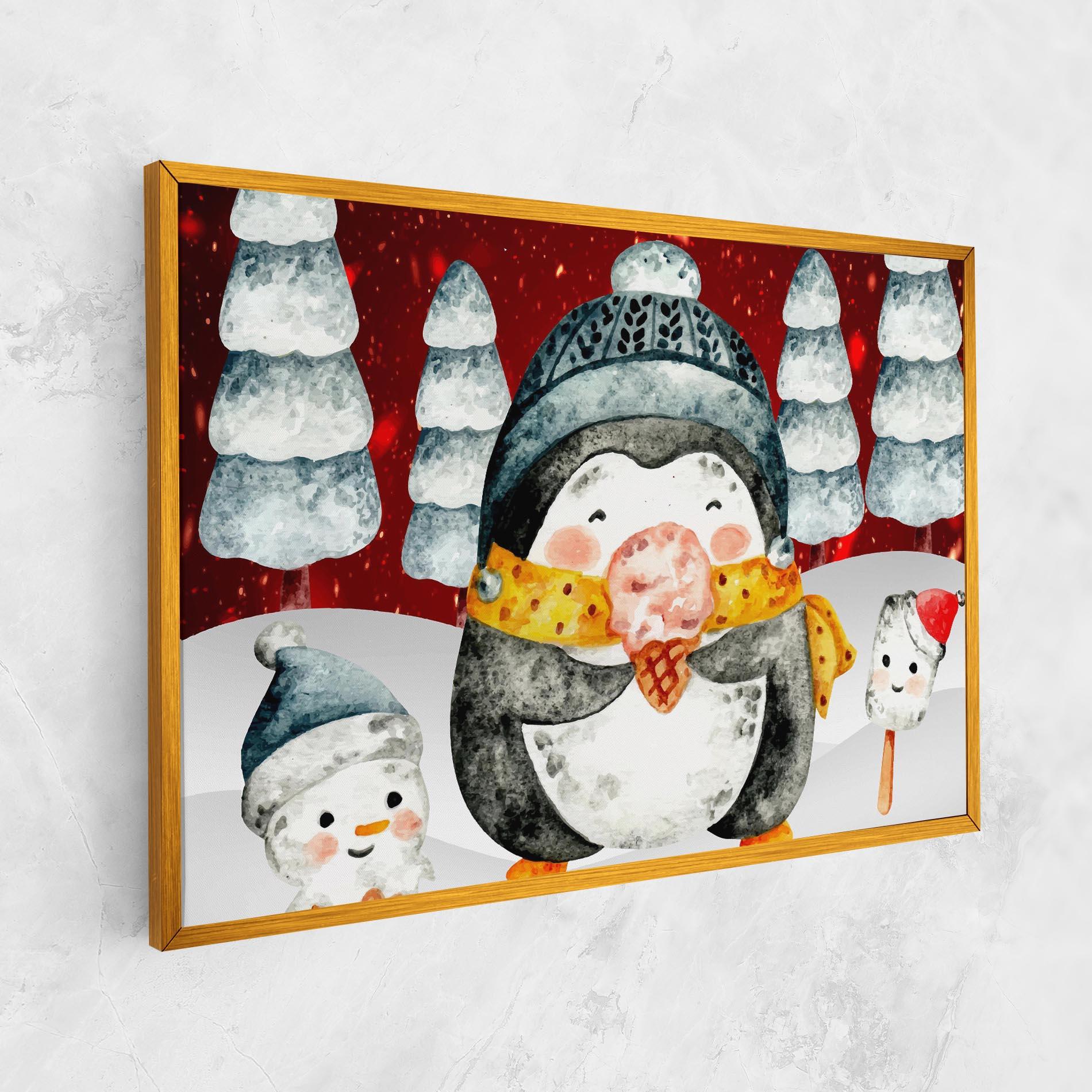 Leinwandbild Yellow Pinguin mockup 1