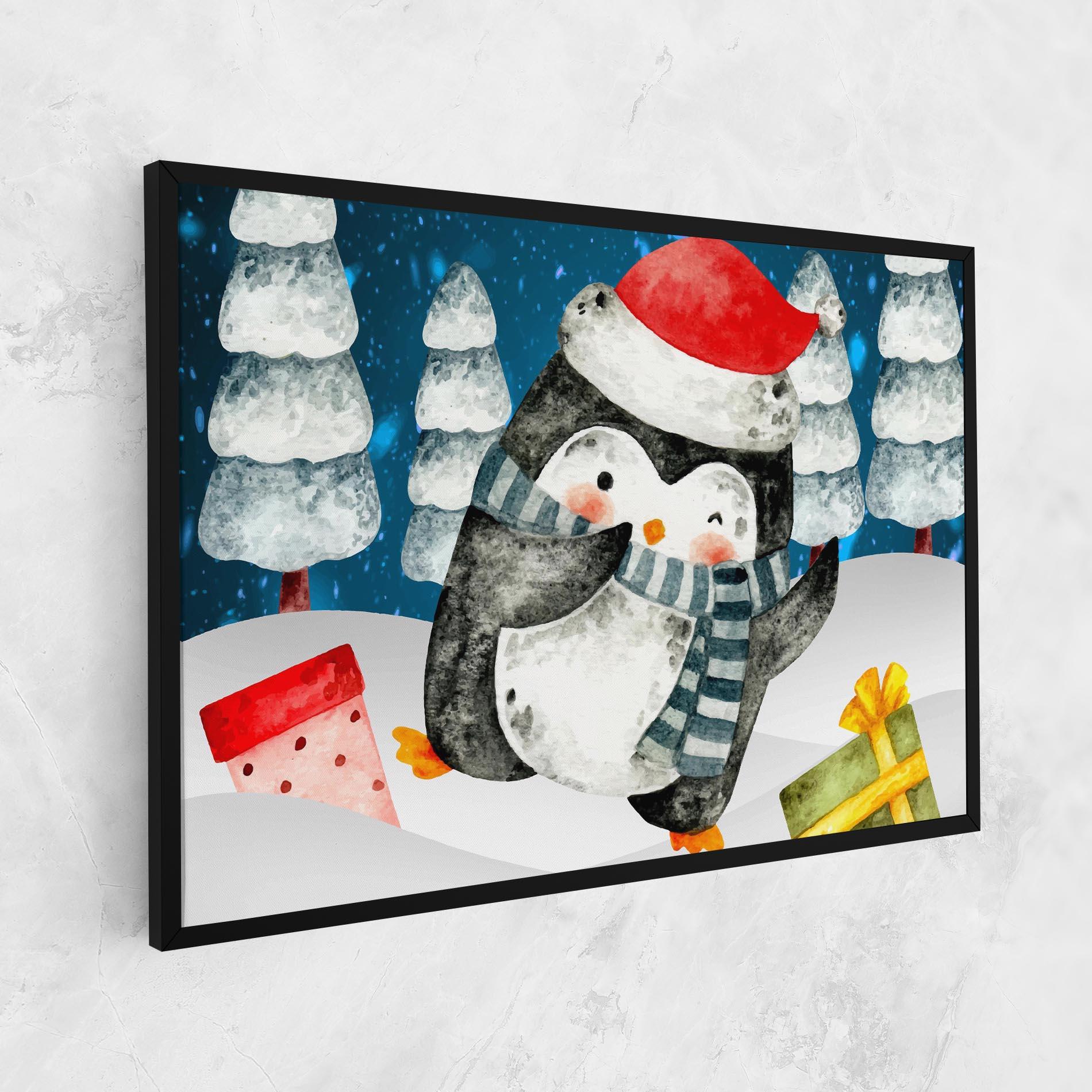 Leinwandbild Blue Pinguin mockup 1