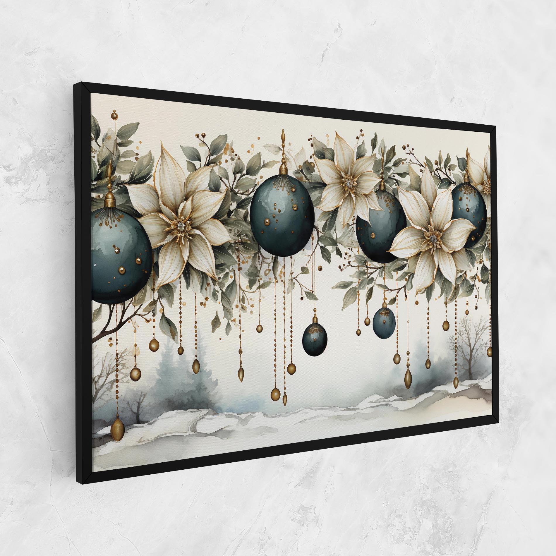 Leinwandbild Christmas Flowers Art mockup 1