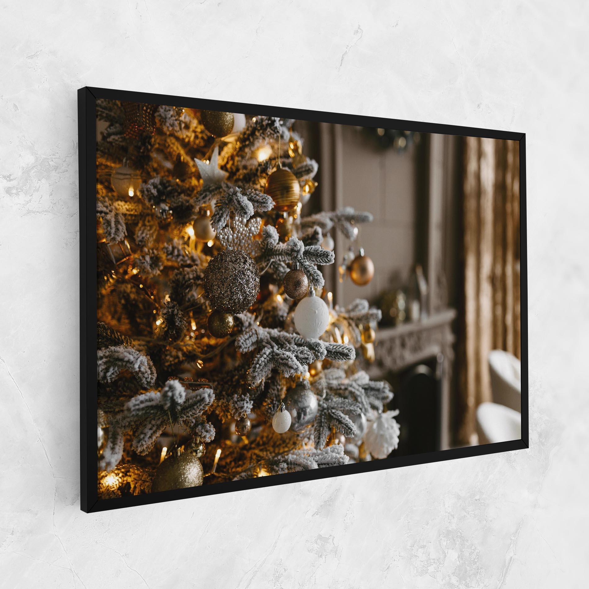 Leinwandbild Gold Christmas Decorations mockup 1
