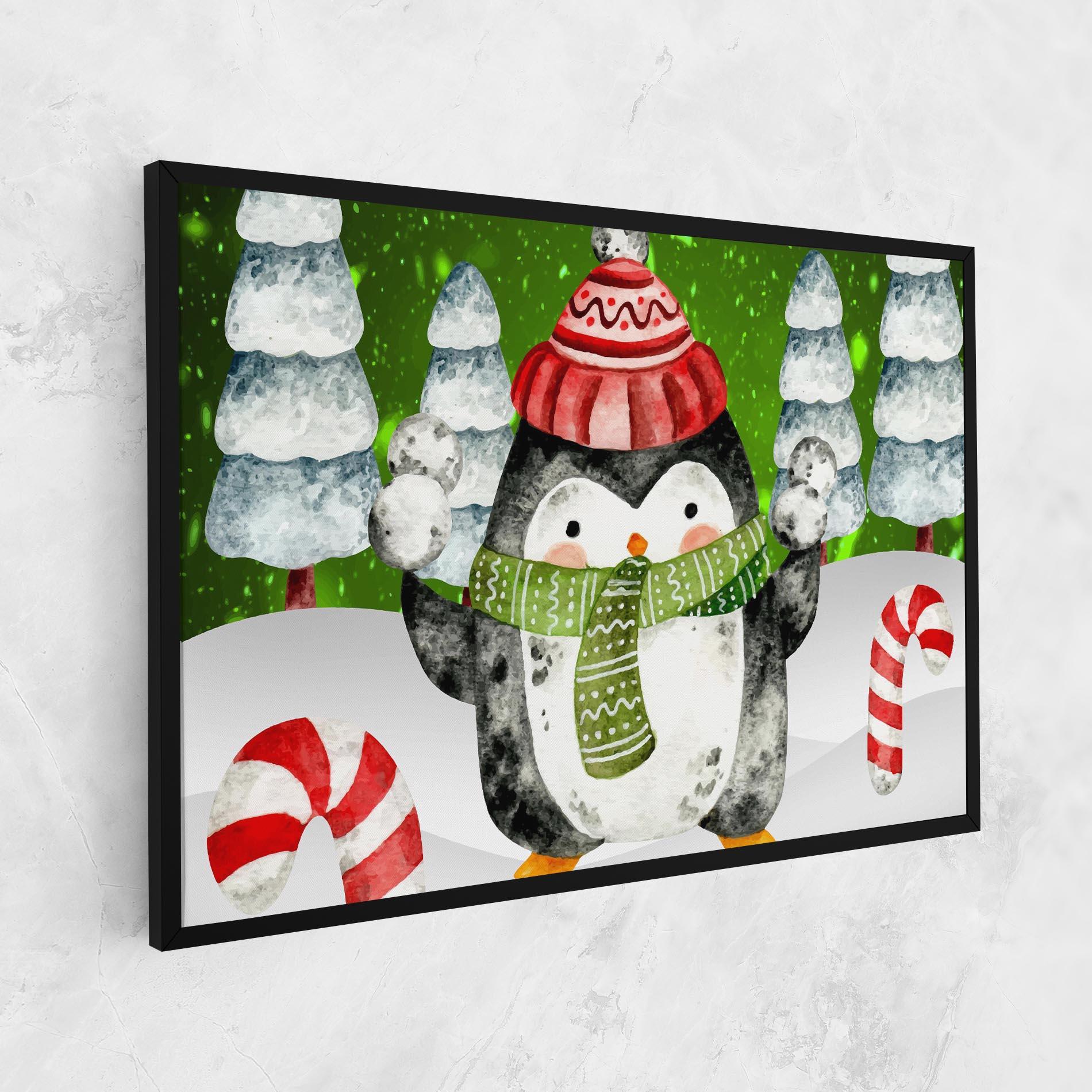 Leinwandbild Green Pinguin mockup 1