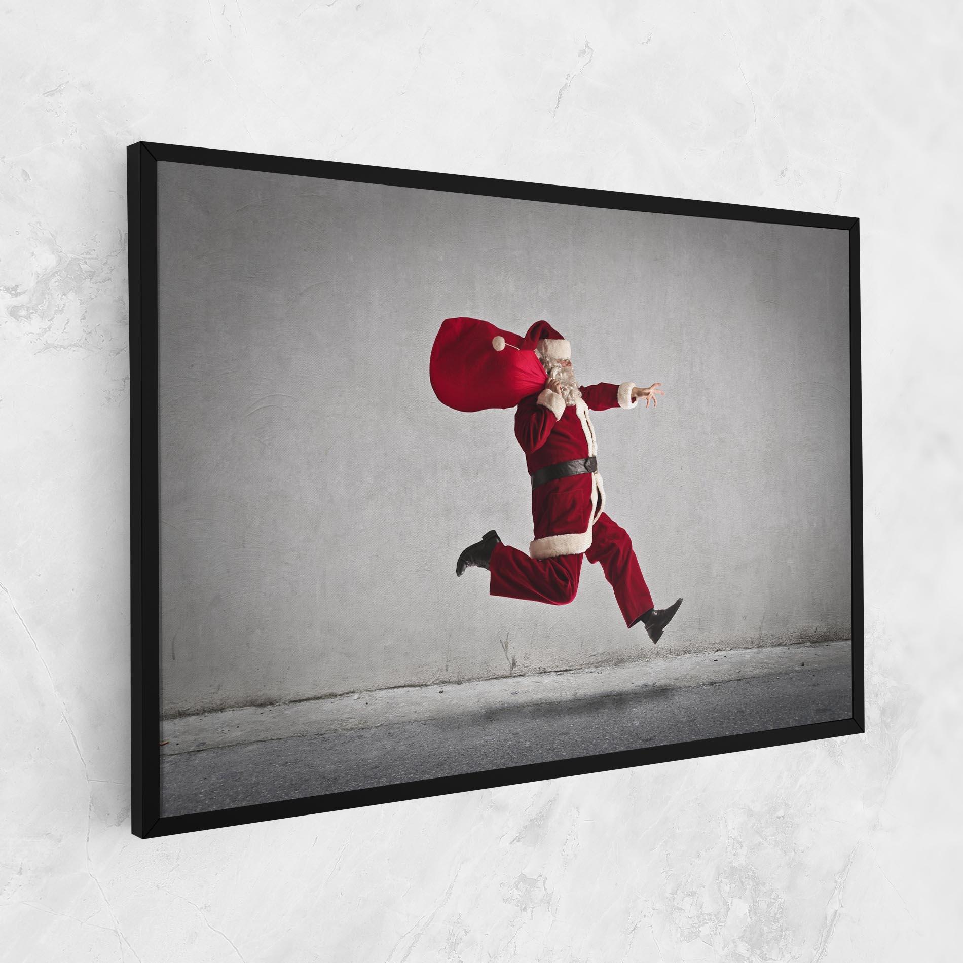 Leinwandbild Santa Claus Jumping mockup 1
