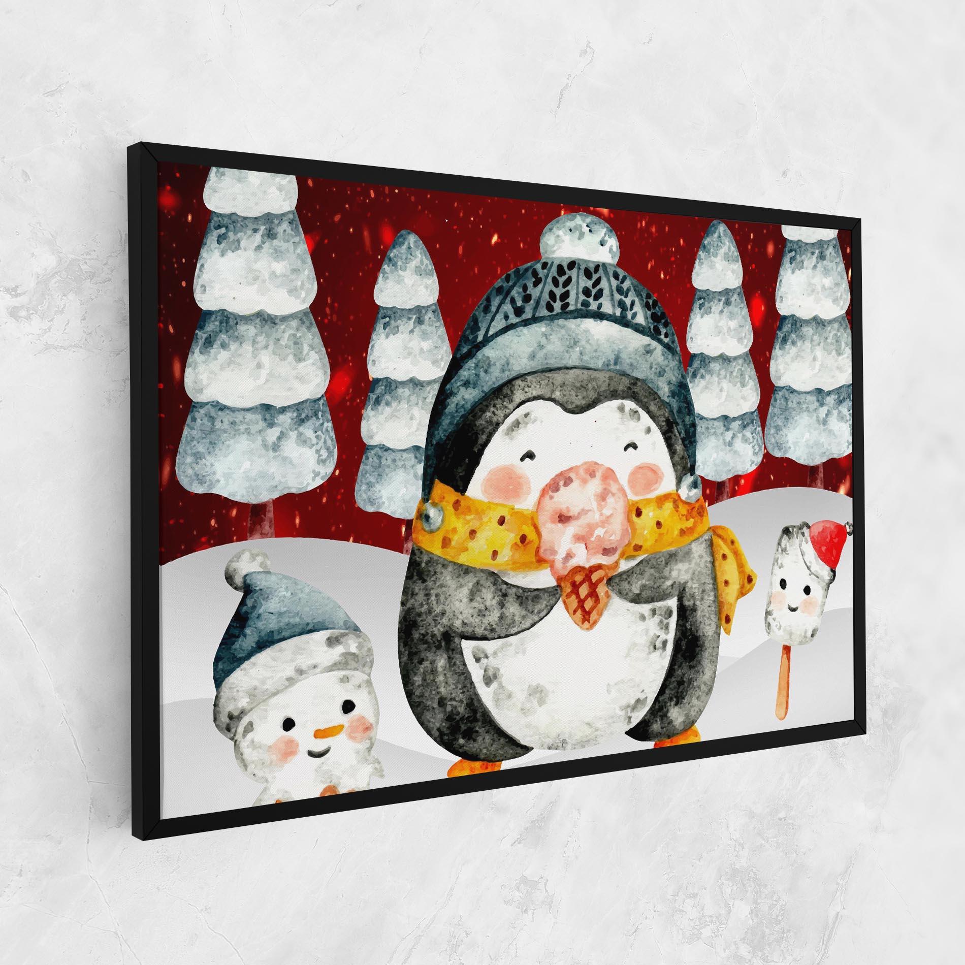 Leinwandbild Yellow Pinguin mockup 1