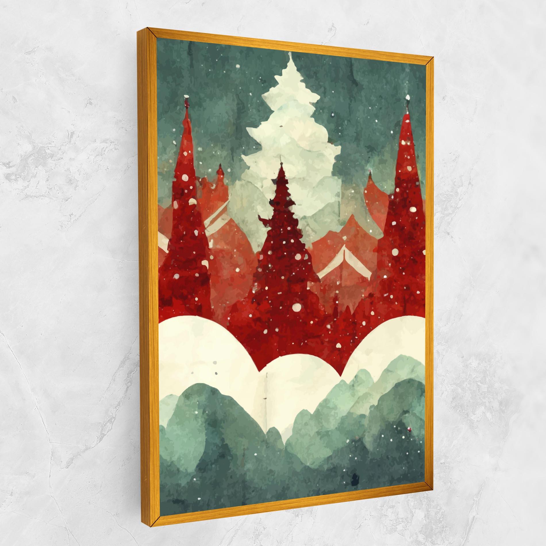 Leinwandbild Christmas Landscape mockup 1