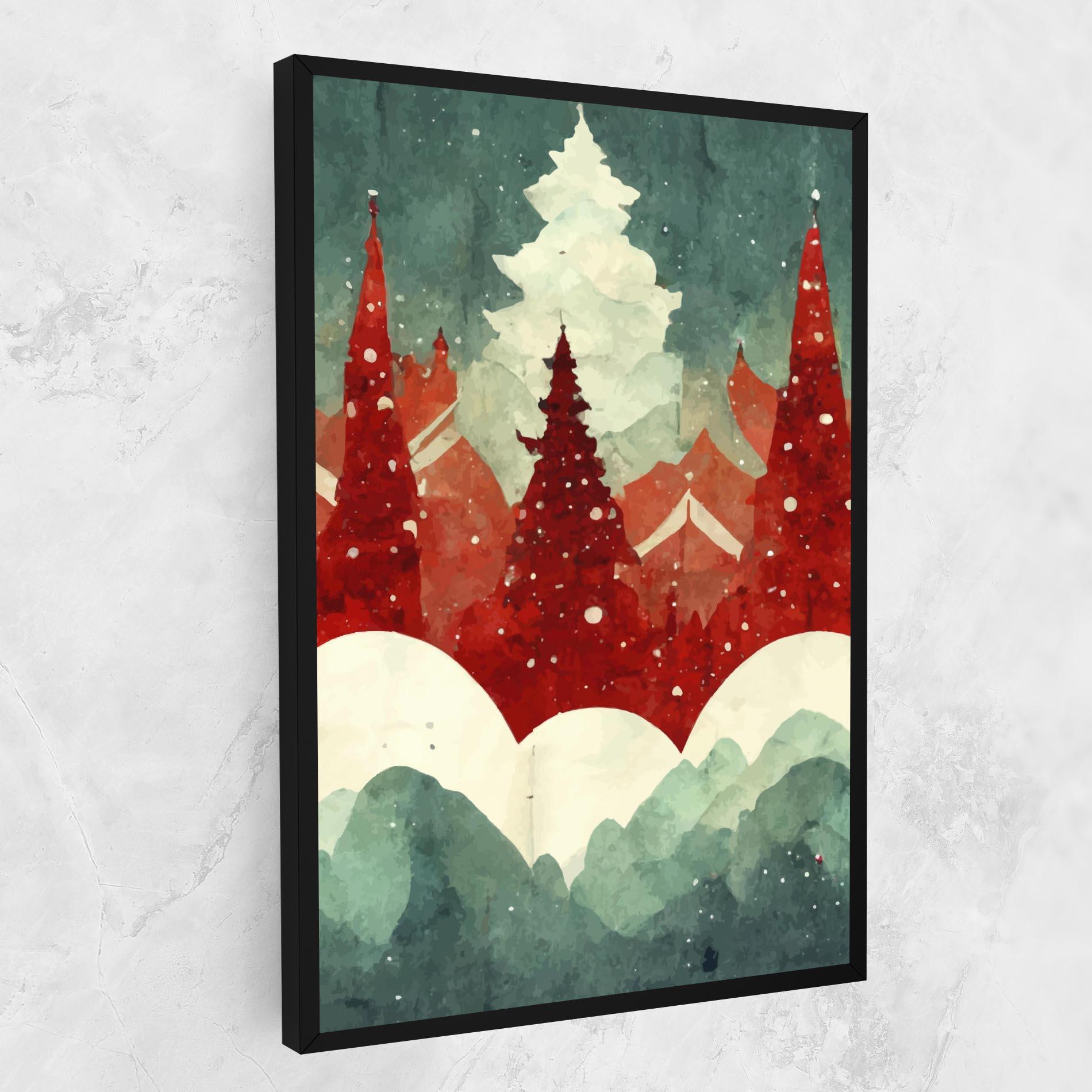 Leinwandbild Christmas Landscape mockup 1