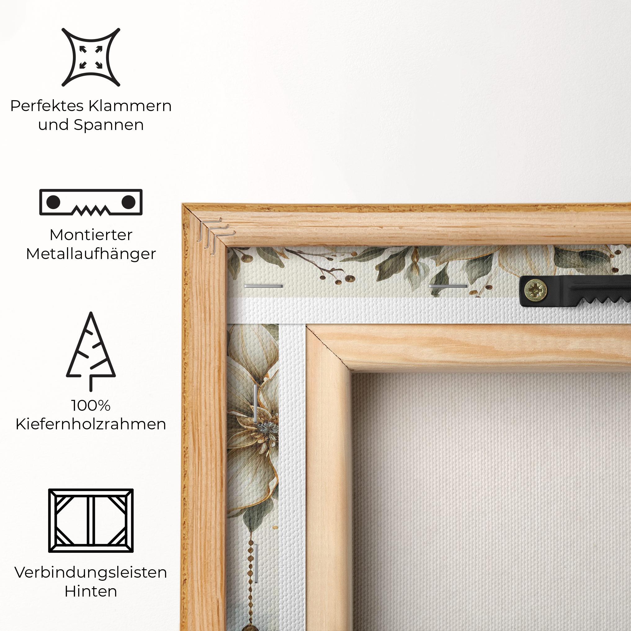 Leinwandbild Christmas Flowers Art mockup 5