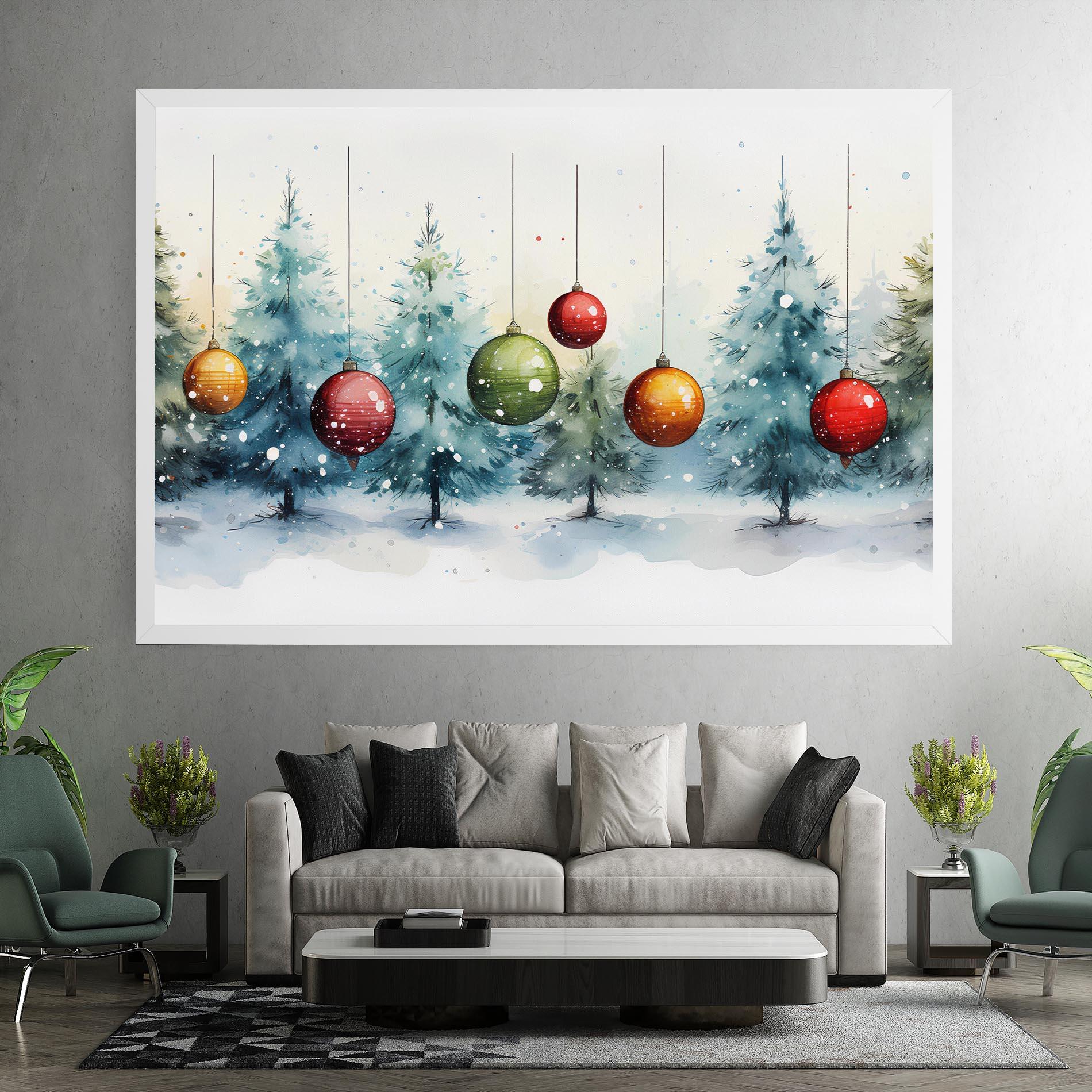 Leinwandbild Christmas Tree Painting mockup 7