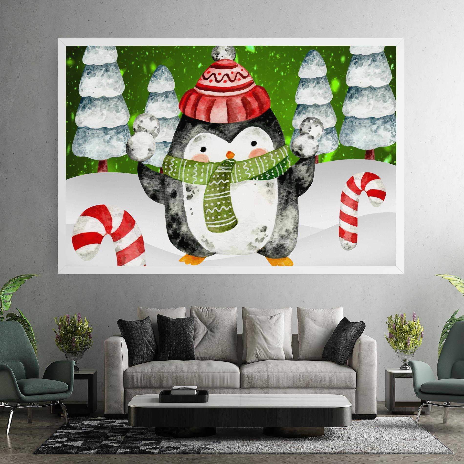 Leinwandbild Green Pinguin mockup 7