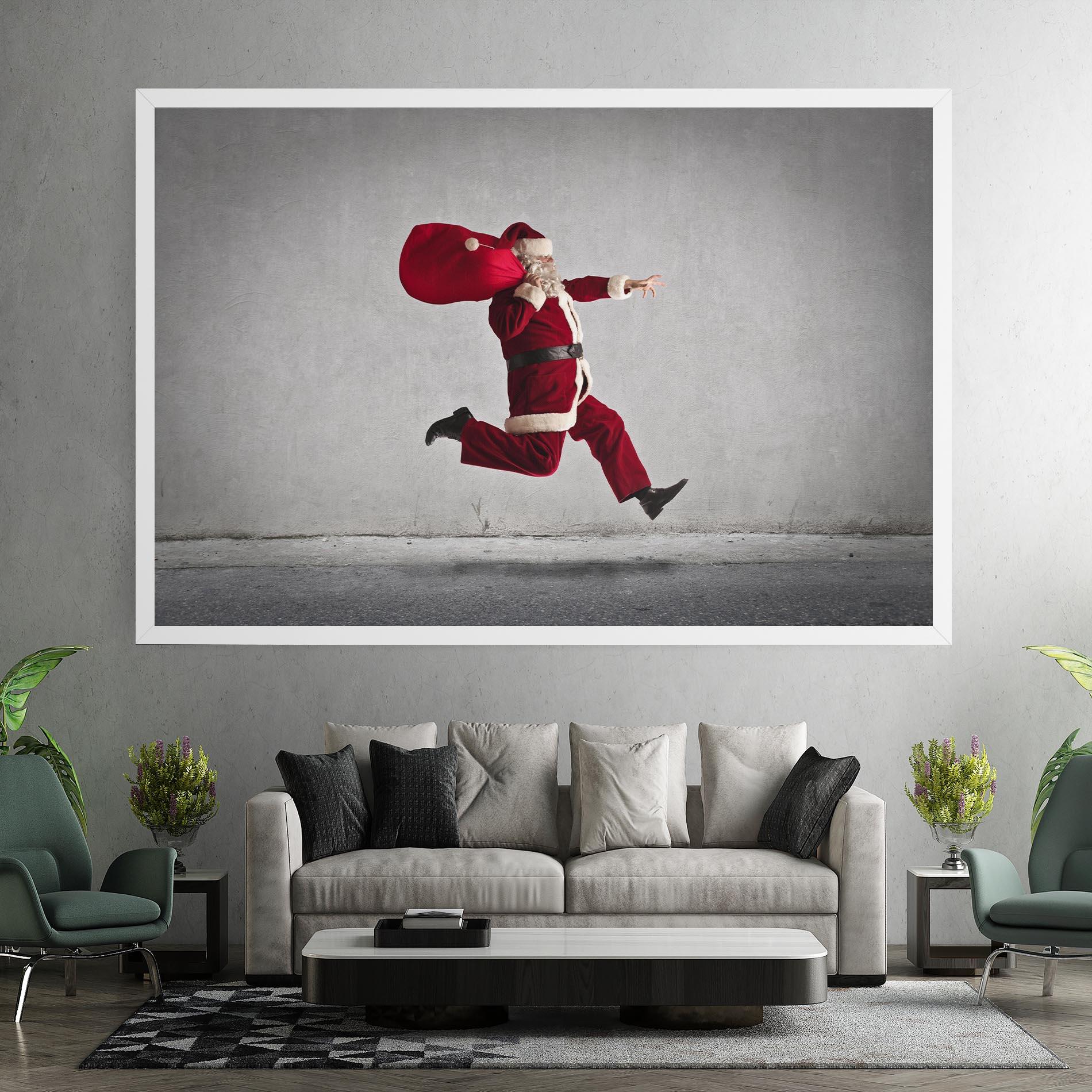Leinwandbild Santa Claus Jumping mockup 7
