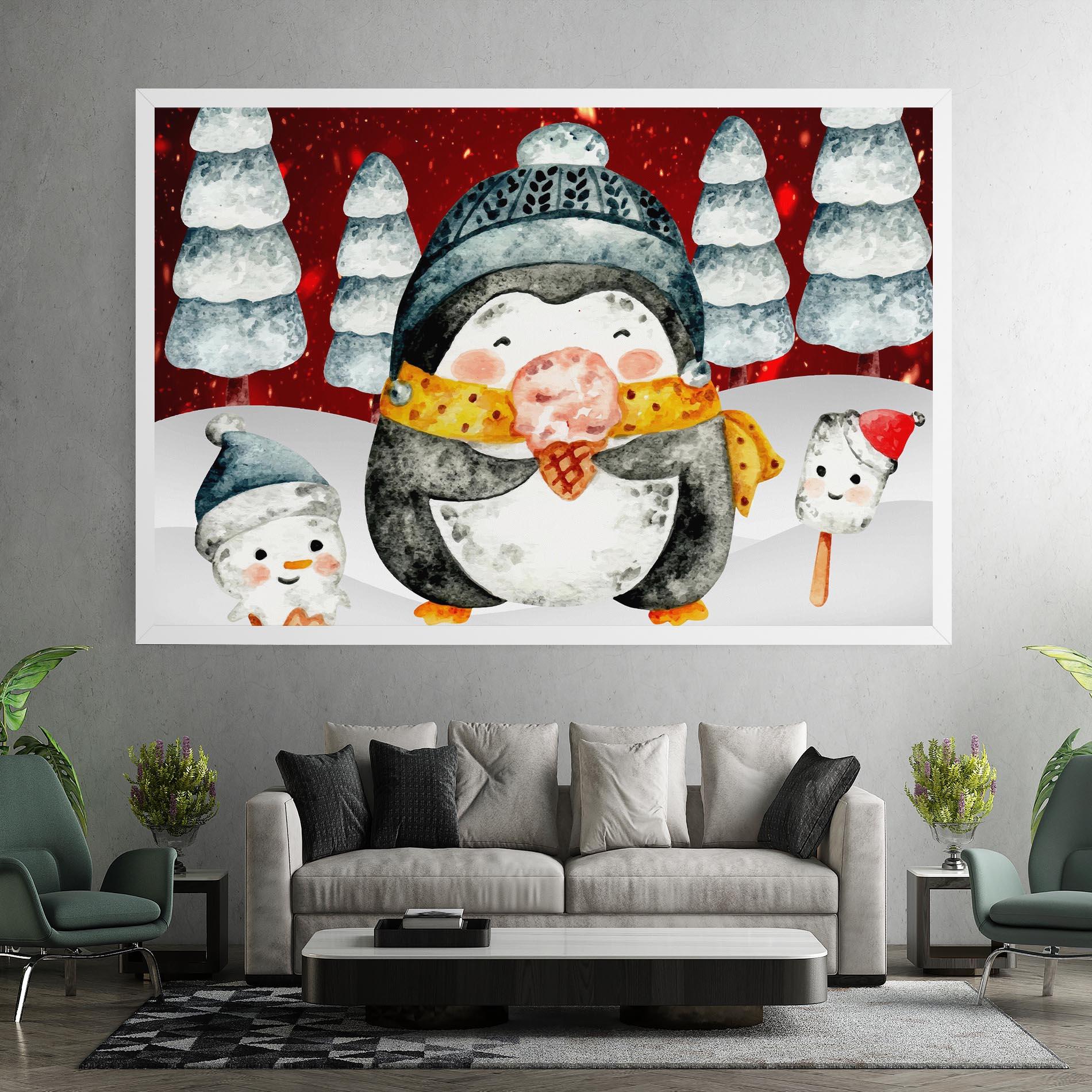 Leinwandbild Yellow Pinguin mockup 7