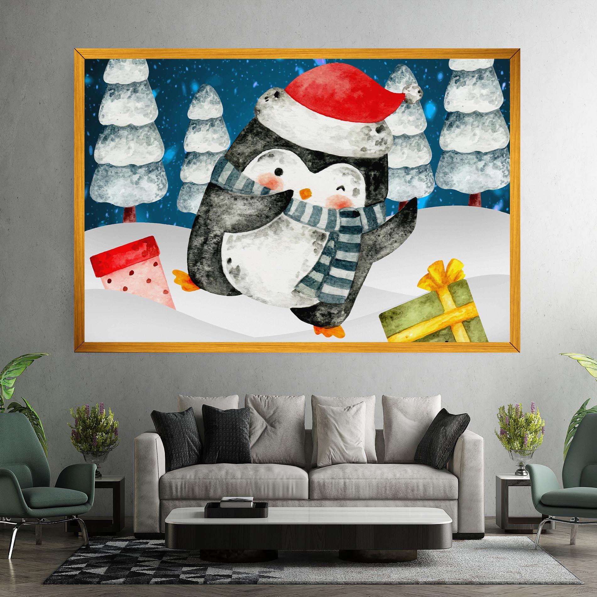 Leinwandbild Blue Pinguin mockup 7