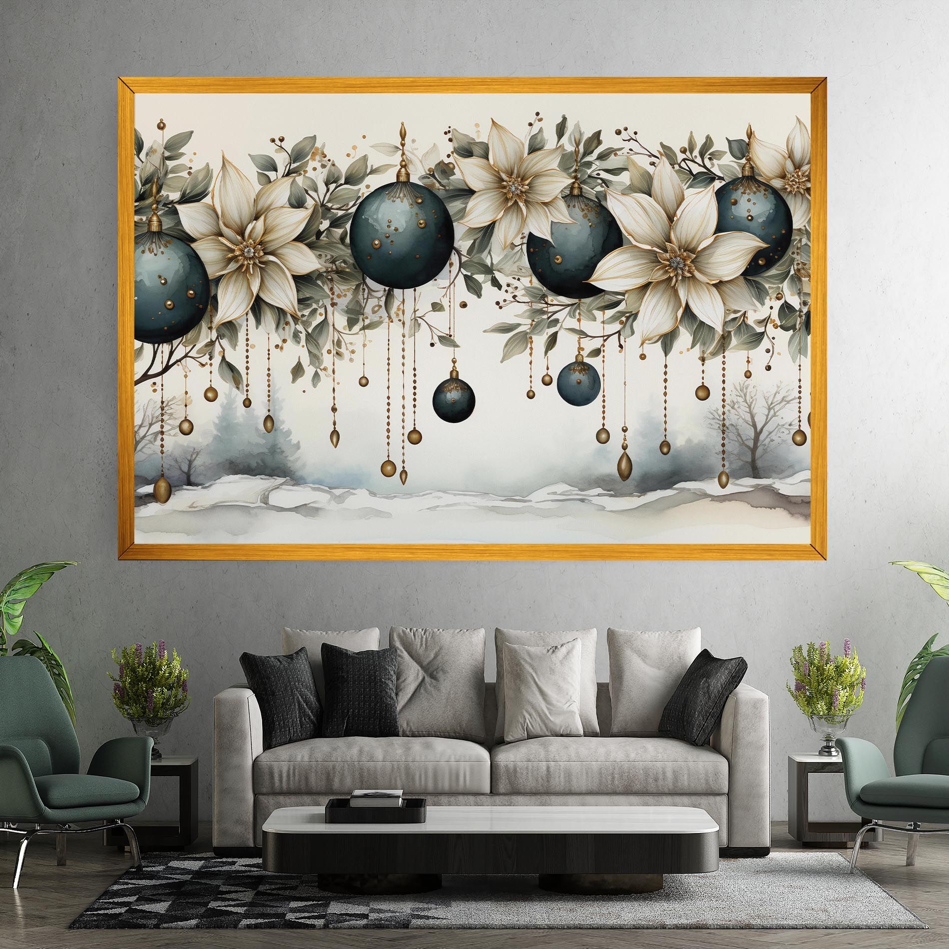 Christmas Flowers Art mockup 7