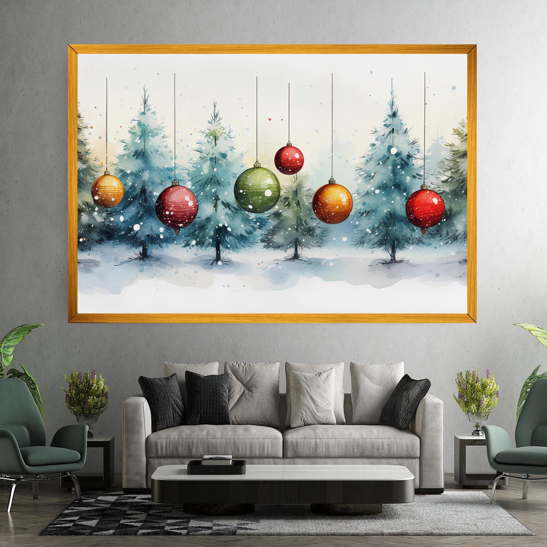 Leinwandbild Christmas Tree Painting mockup 7