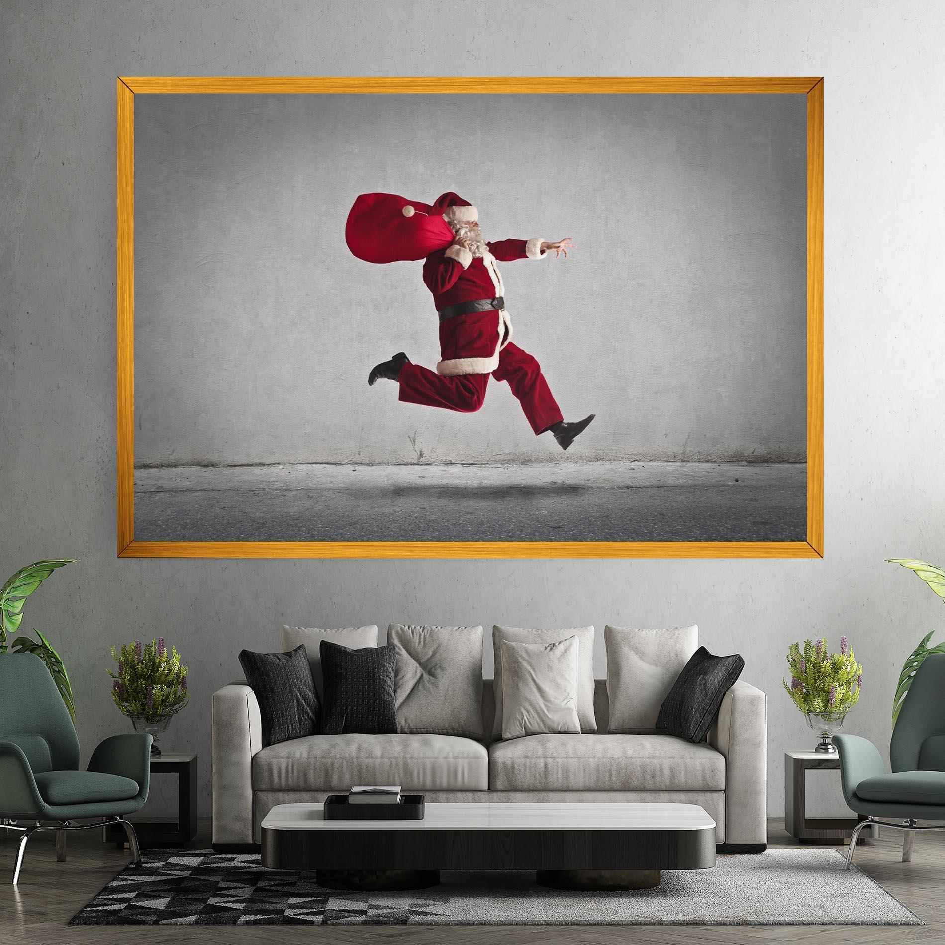 Leinwandbild Santa Claus Jumping mockup 7