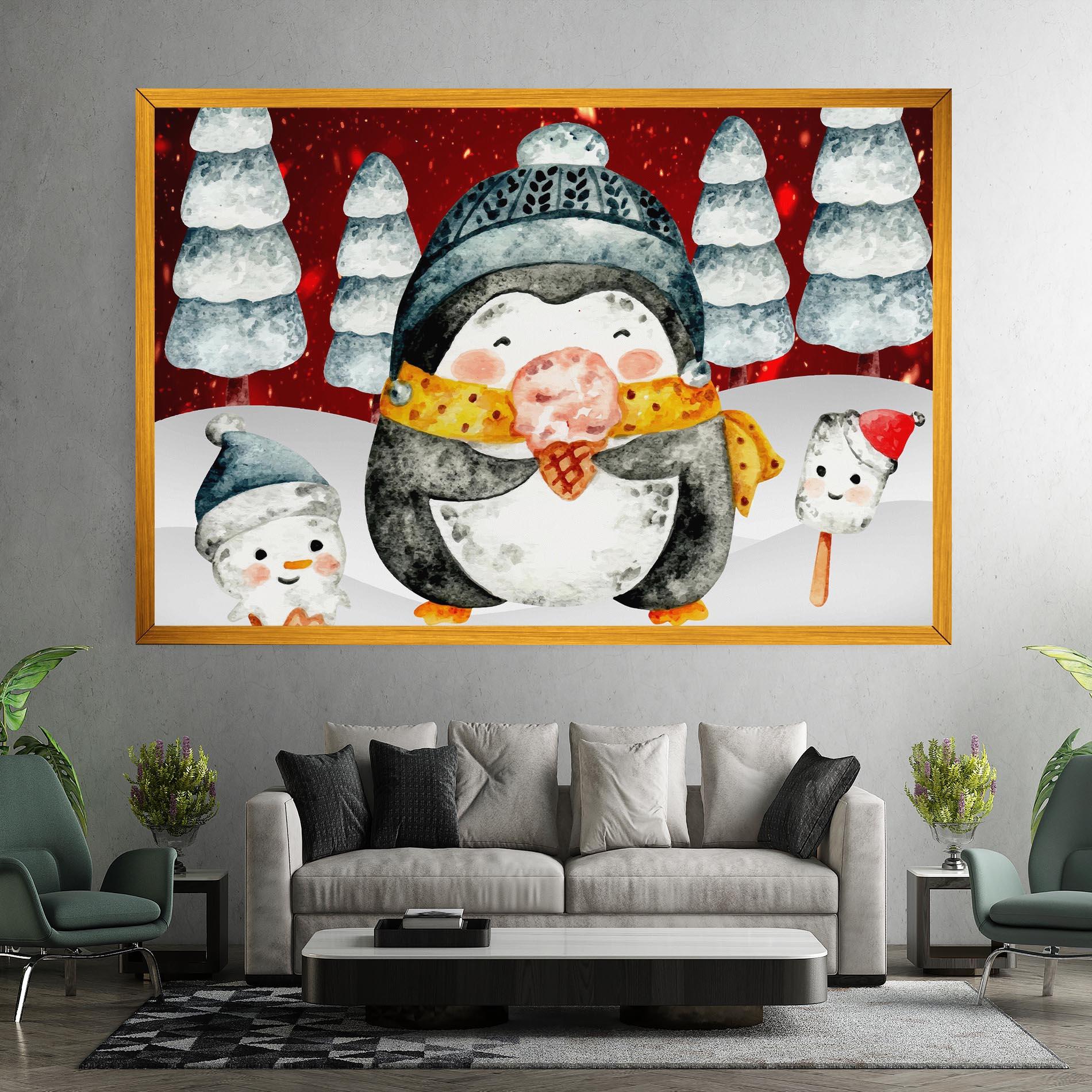 Leinwandbild Yellow Pinguin mockup 7