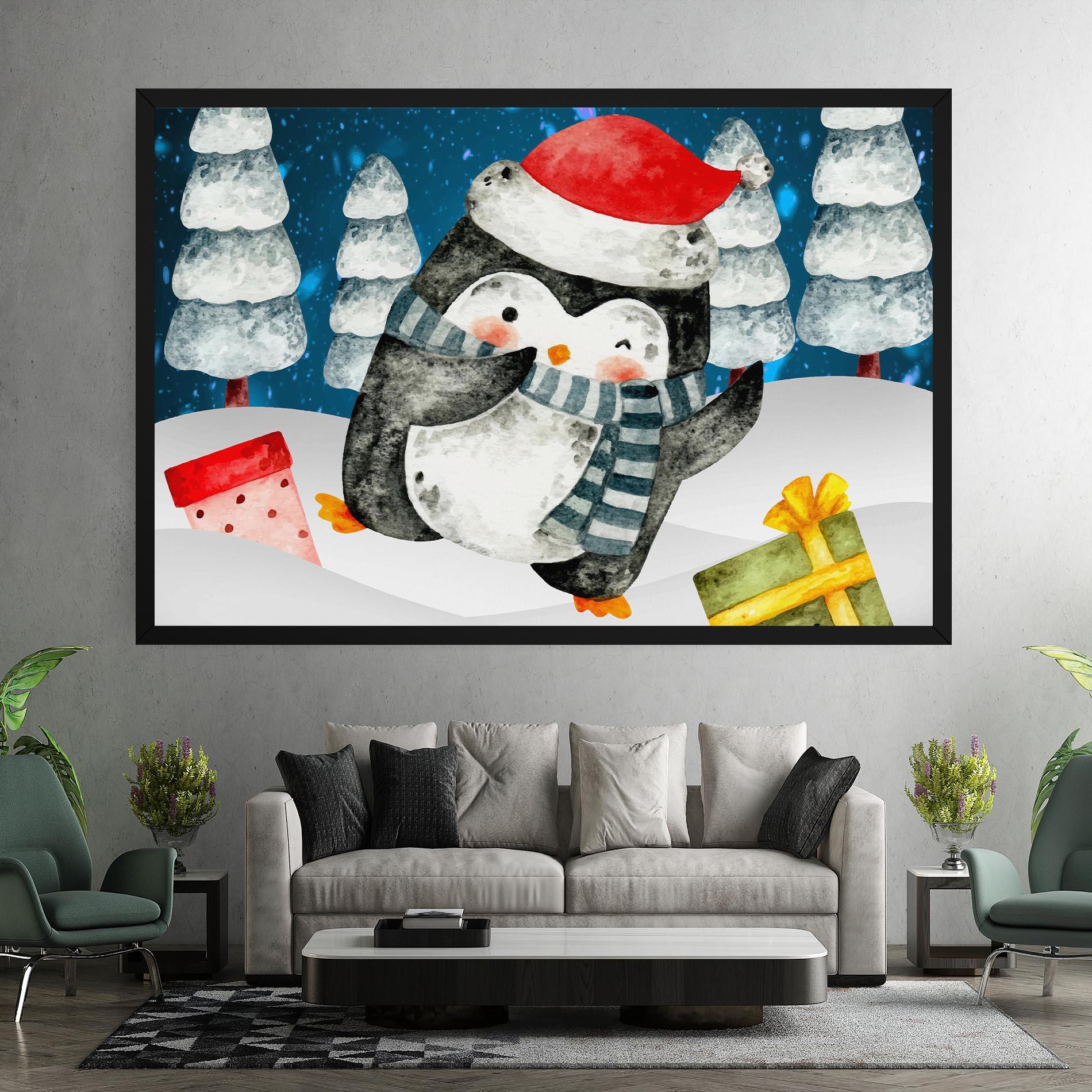 Leinwandbild Blue Pinguin mockup 7