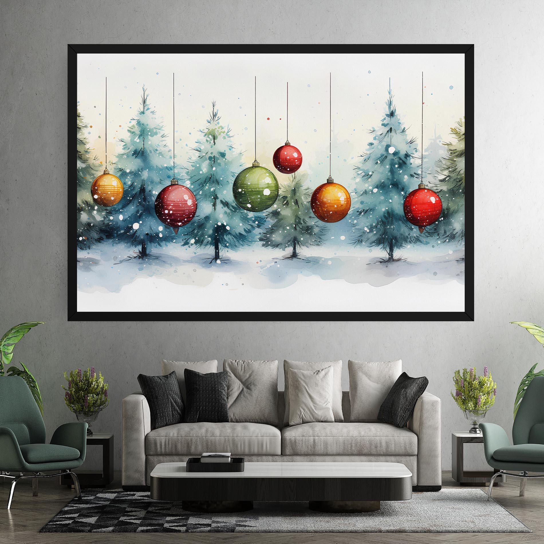 Leinwandbild Christmas Tree Painting mockup 7