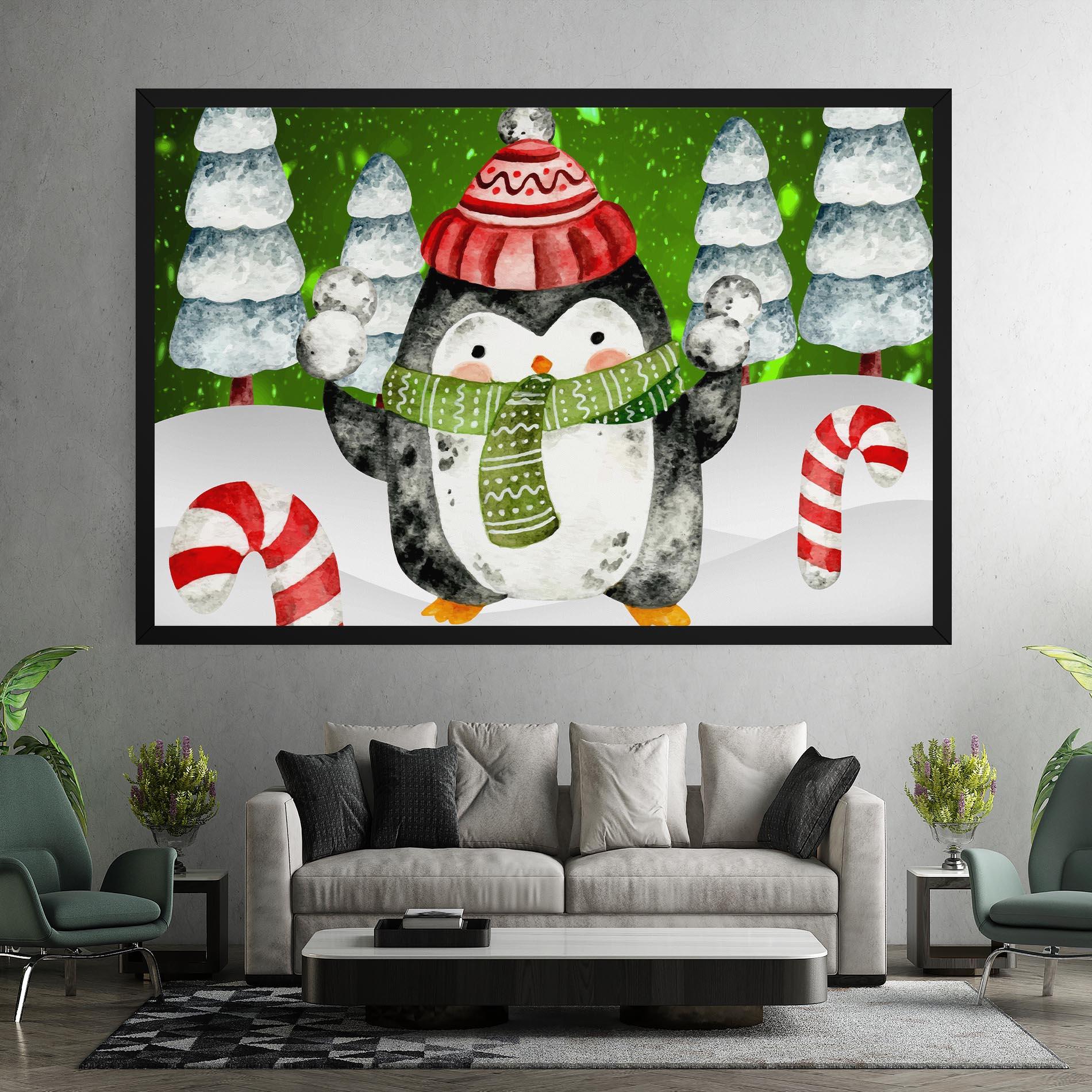 Leinwandbild Green Pinguin mockup 7