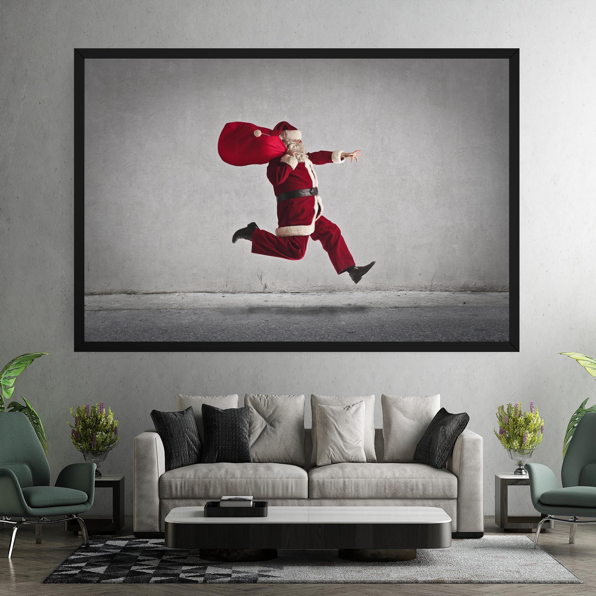 Leinwandbild Santa Claus Jumping mockup 7