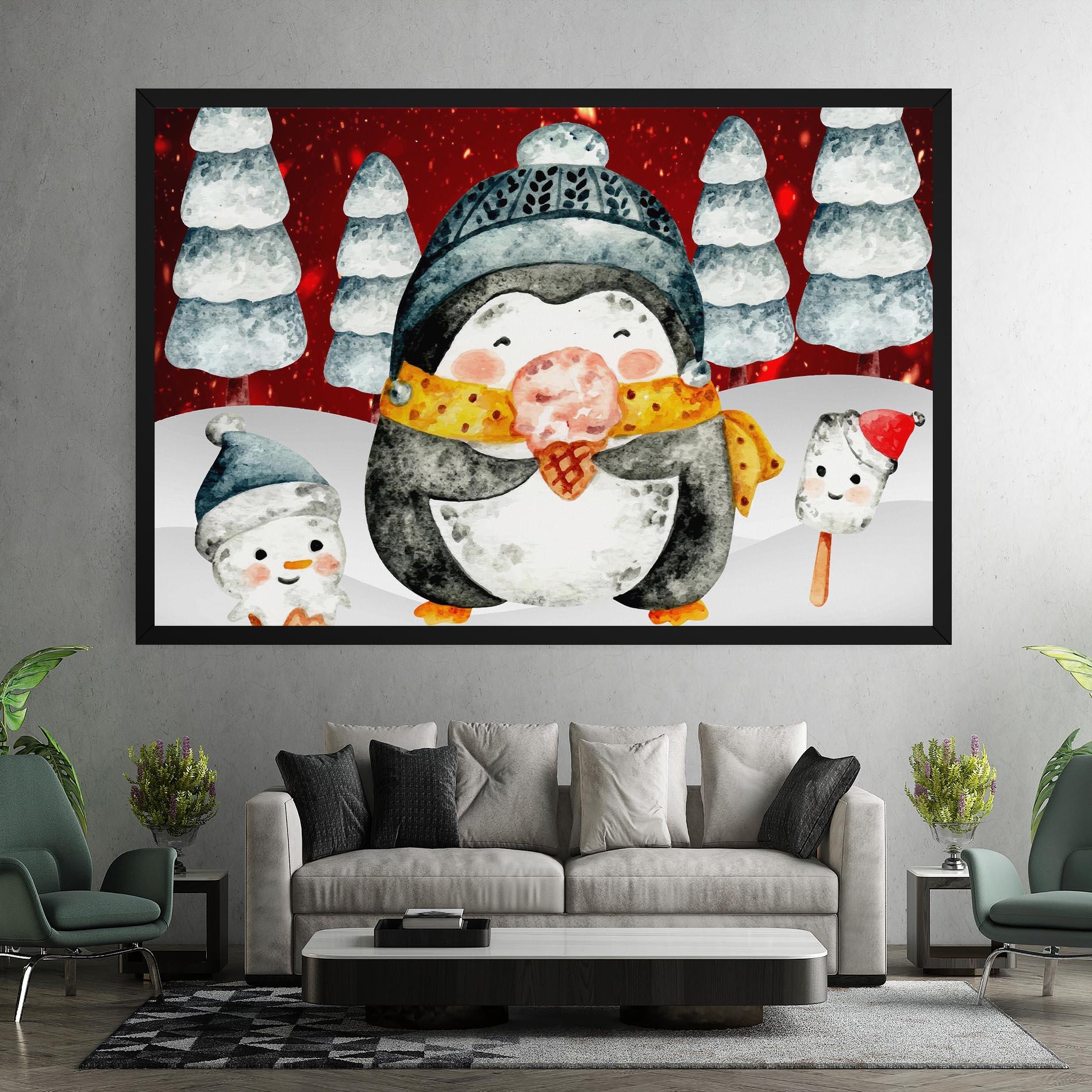 Leinwandbild Yellow Pinguin mockup 7