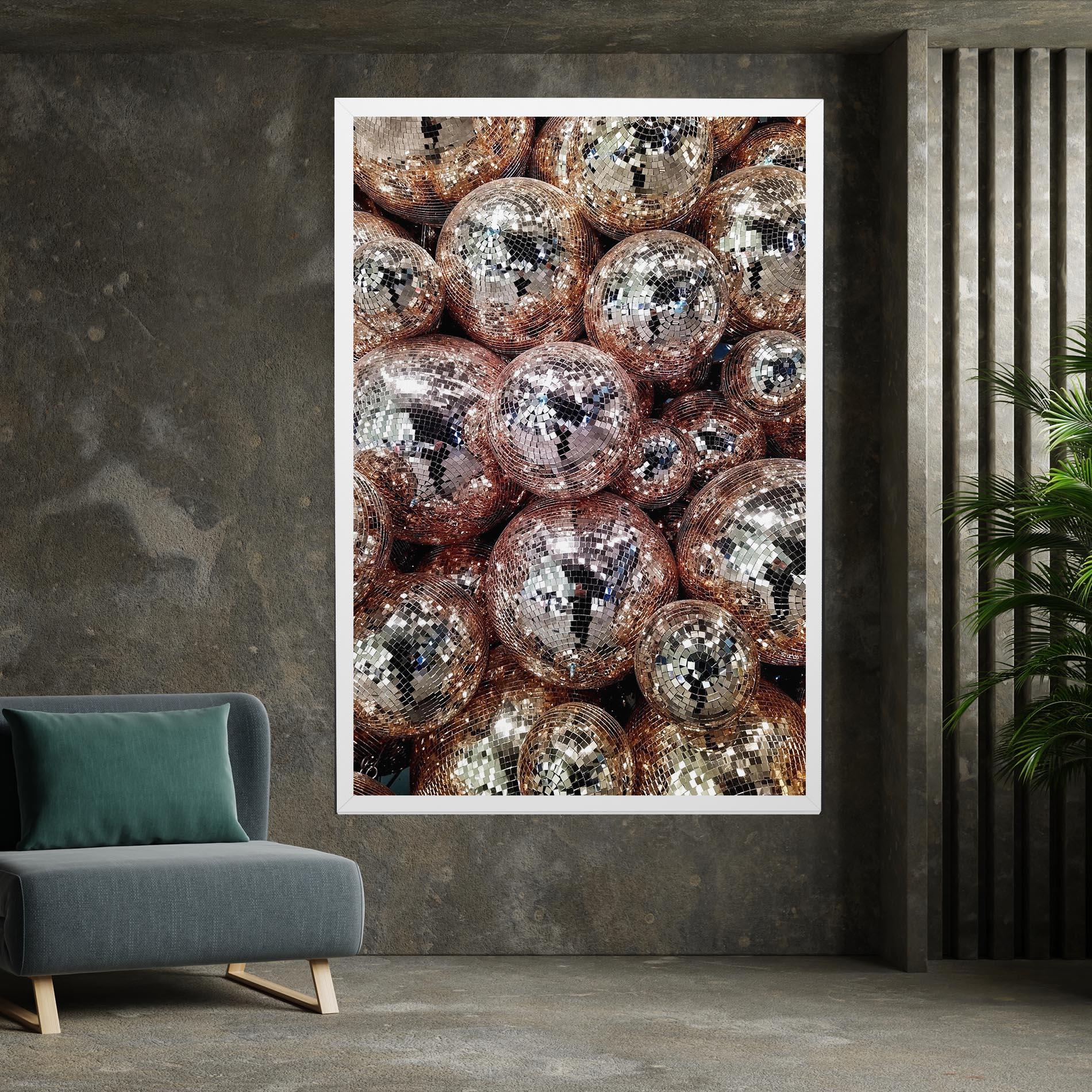 Leinwandbild Christmas Disko Balls mockup 7
