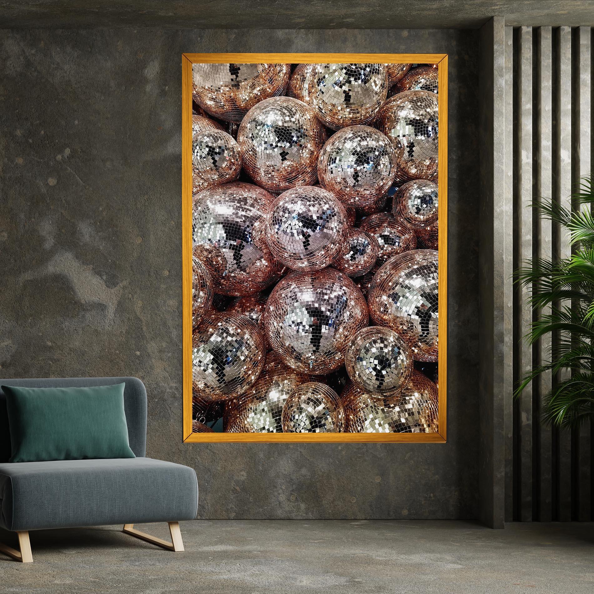 Leinwandbild Christmas Disko Balls mockup 7