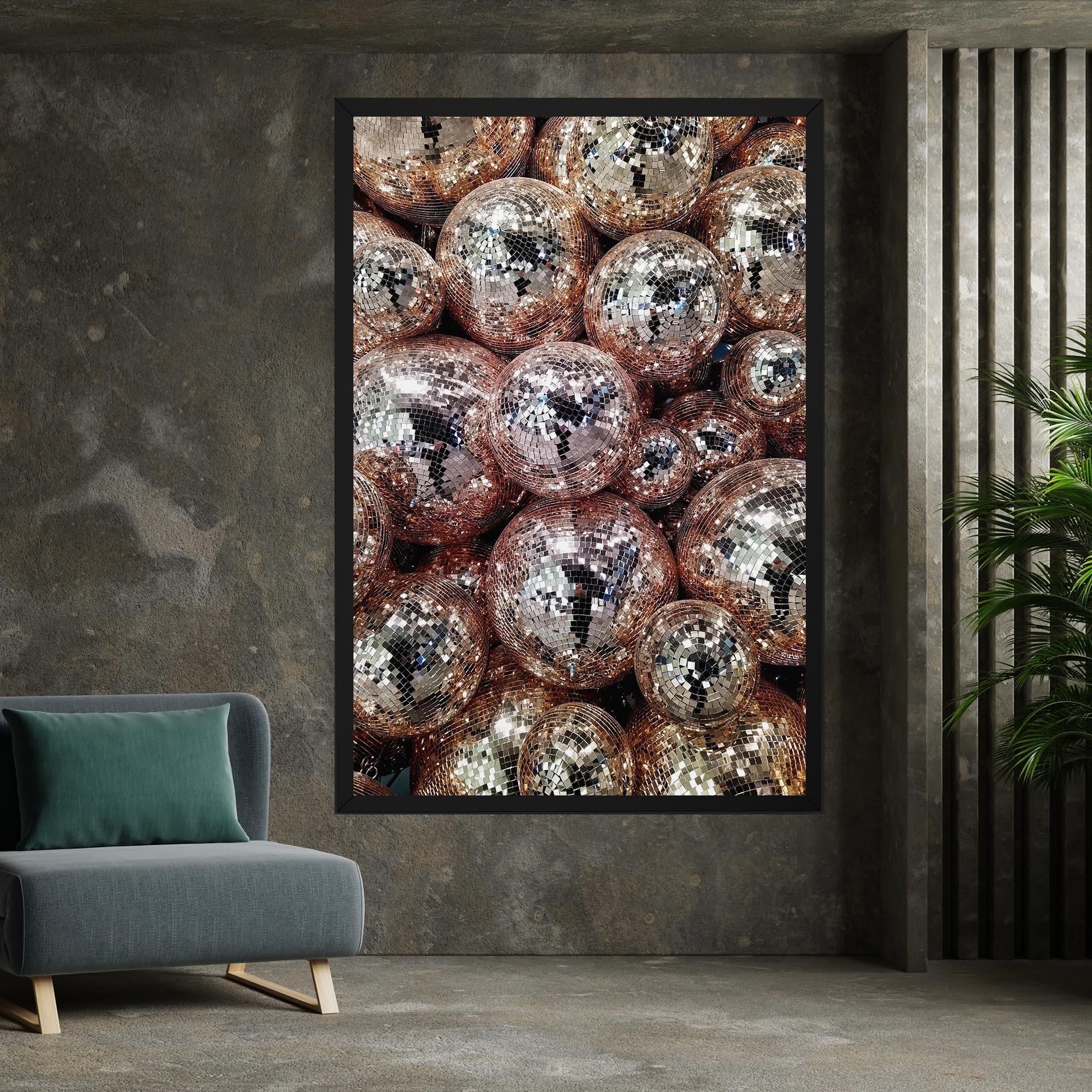 Leinwandbild Christmas Disko Balls mockup 7