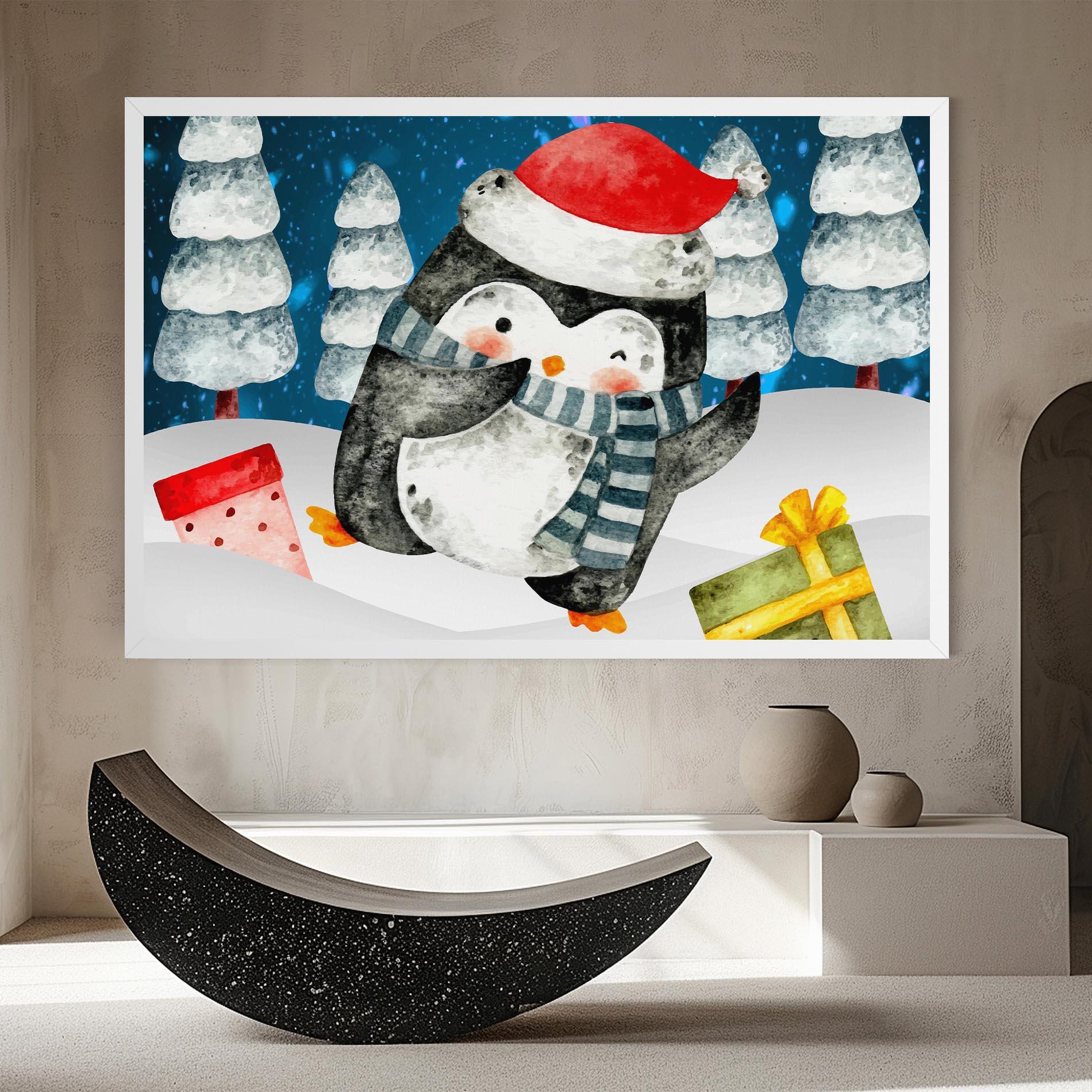 Leinwandbild Blue Pinguin mockup 8