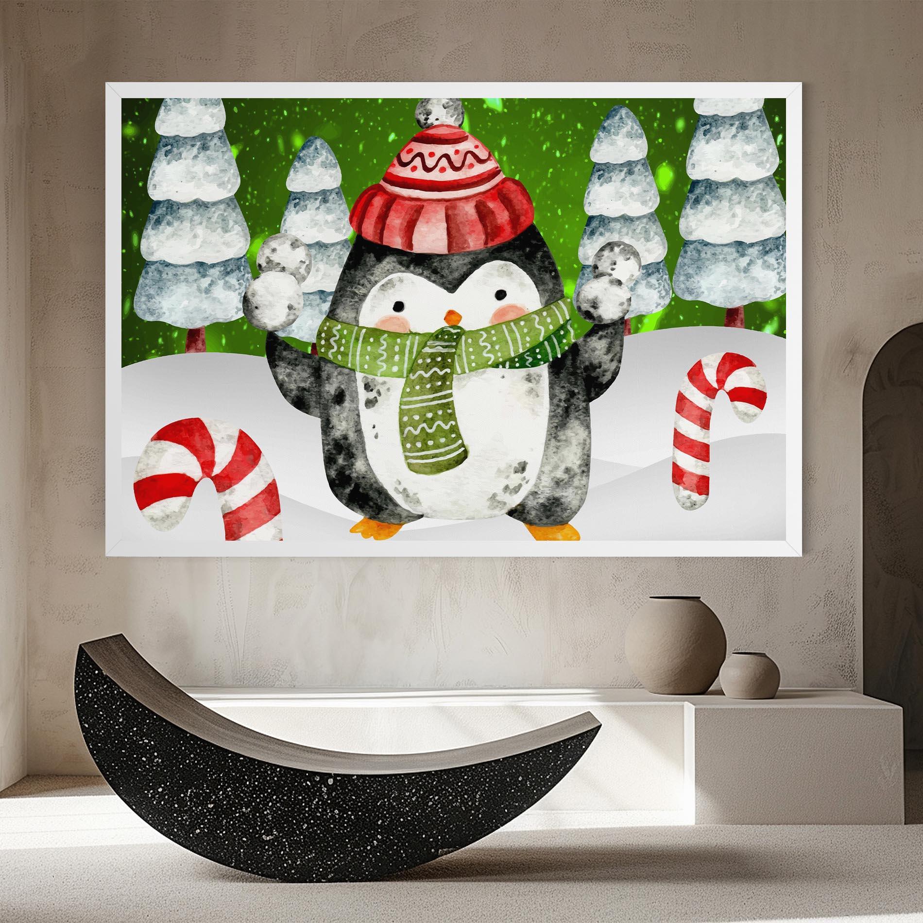 Leinwandbild Green Pinguin mockup 8