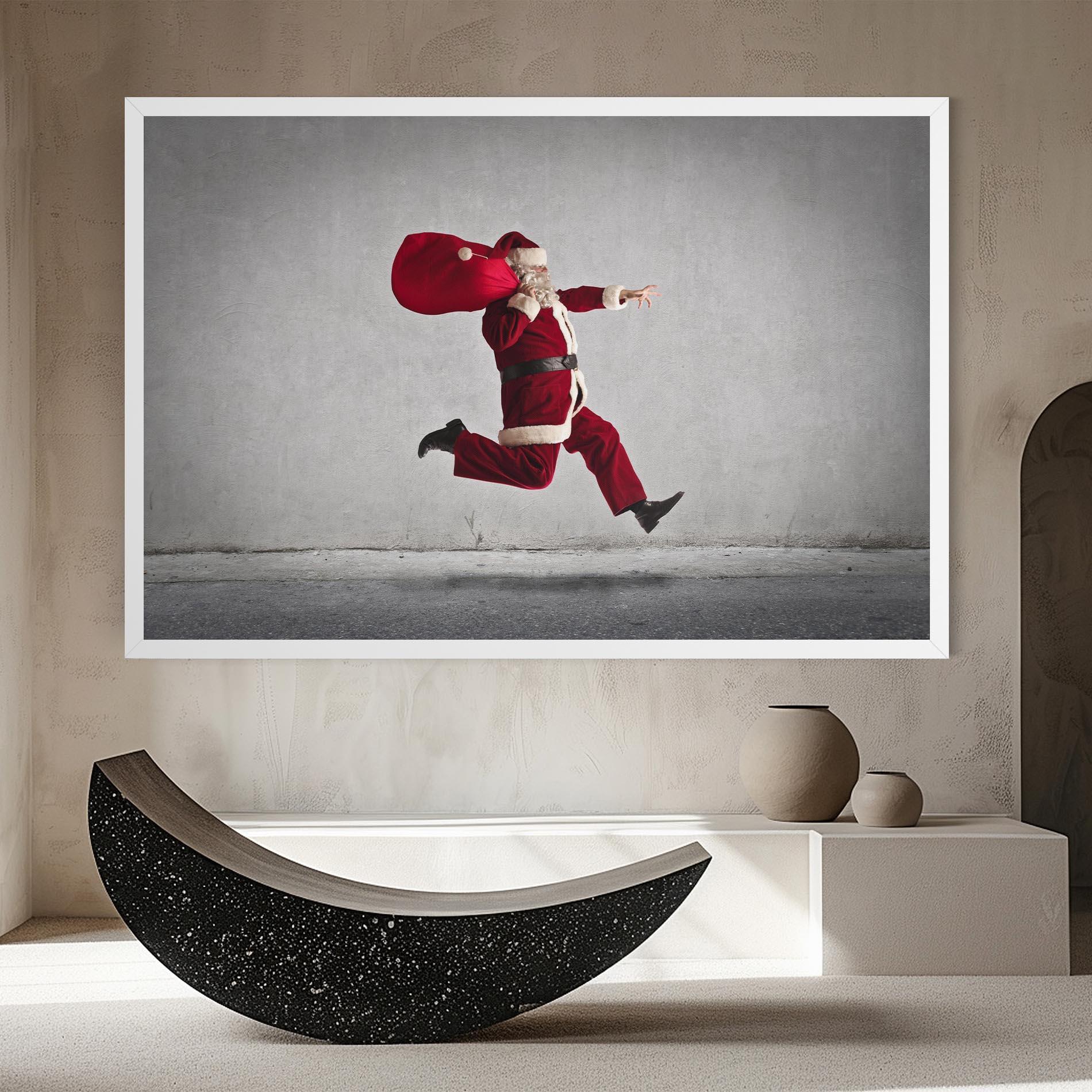 Leinwandbild Santa Claus Jumping mockup 8