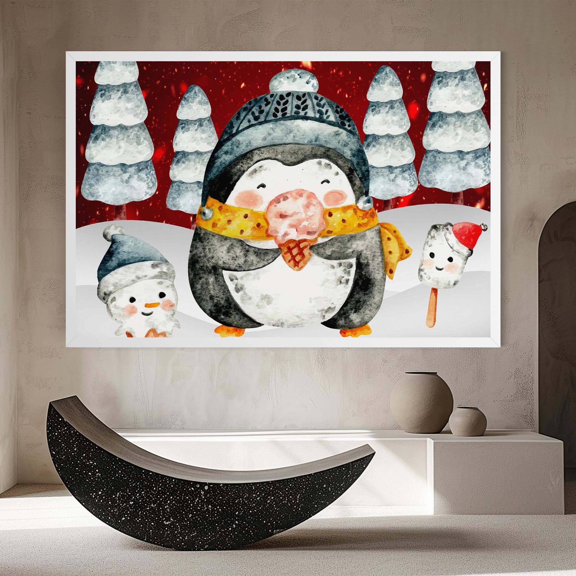 Leinwandbild Yellow Pinguin mockup 8