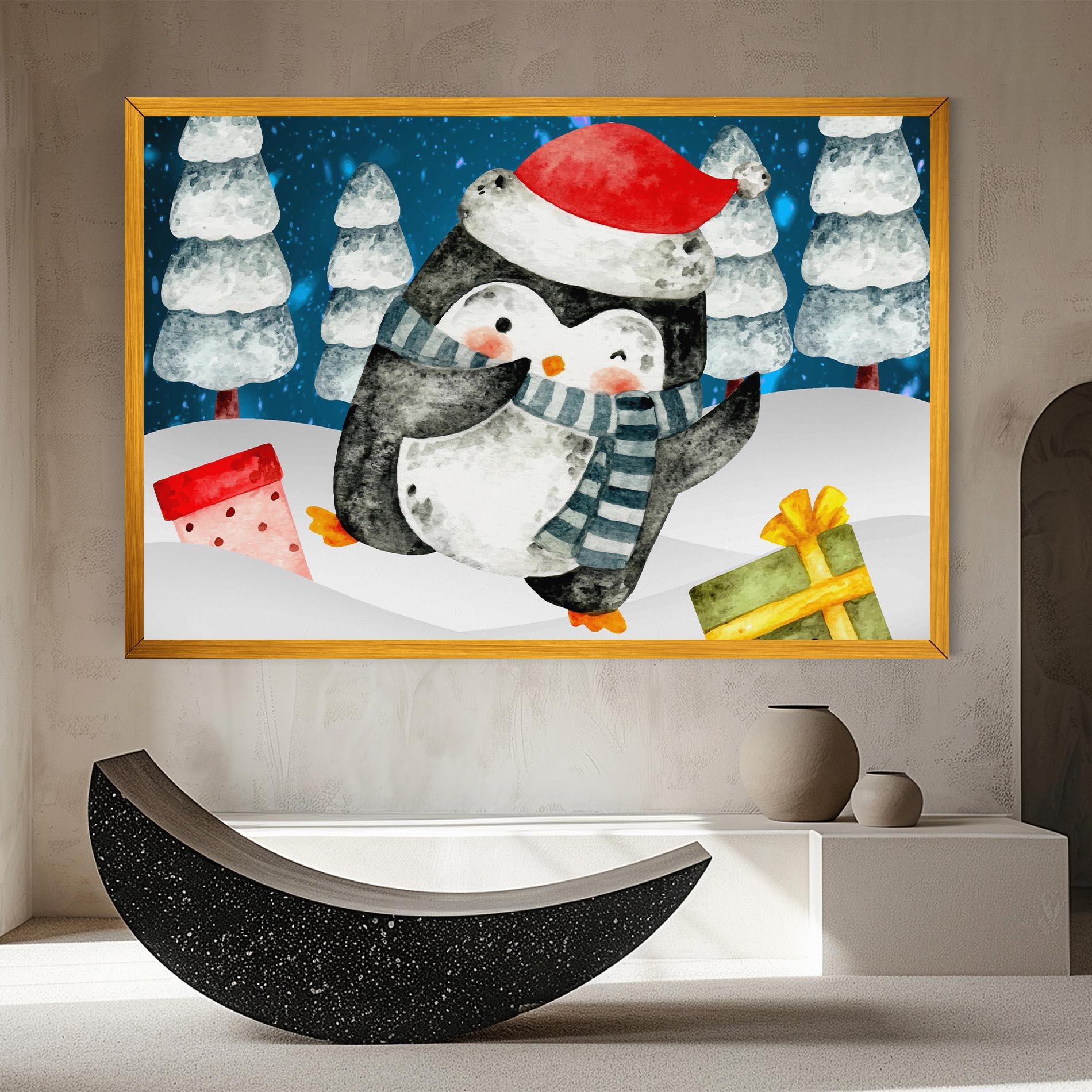 Leinwandbild Blue Pinguin mockup 8